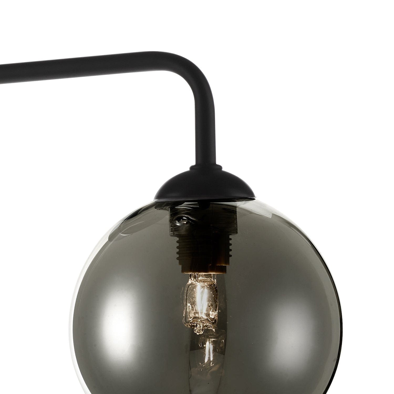 dar lighting Feya 3 Light Semi Flush Matt Black Smoked Glass FEY0322-01