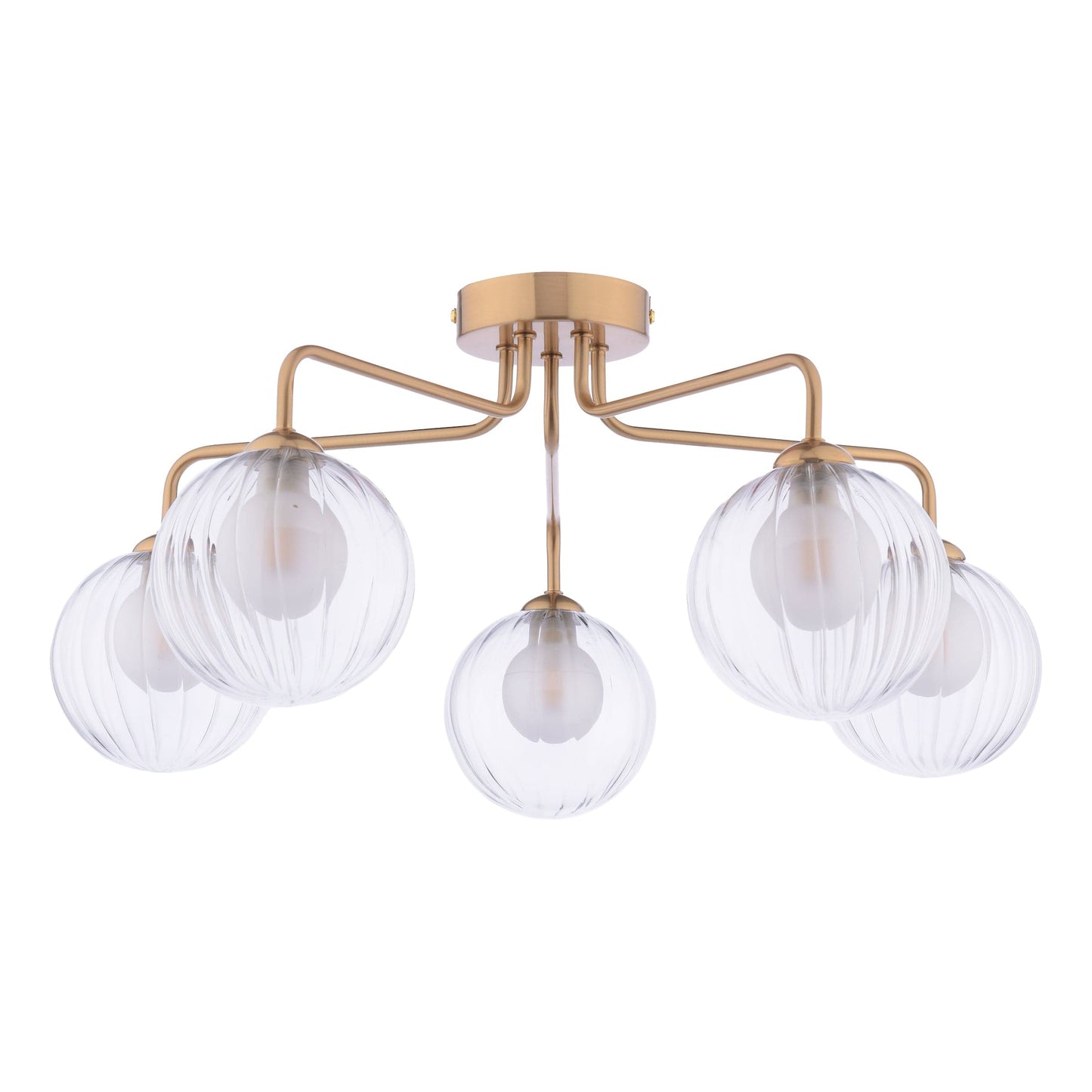 dar lighting Feya 5 Light Semi-Flush Antique Bronze & Clear/Opal Glass FEY0563-20