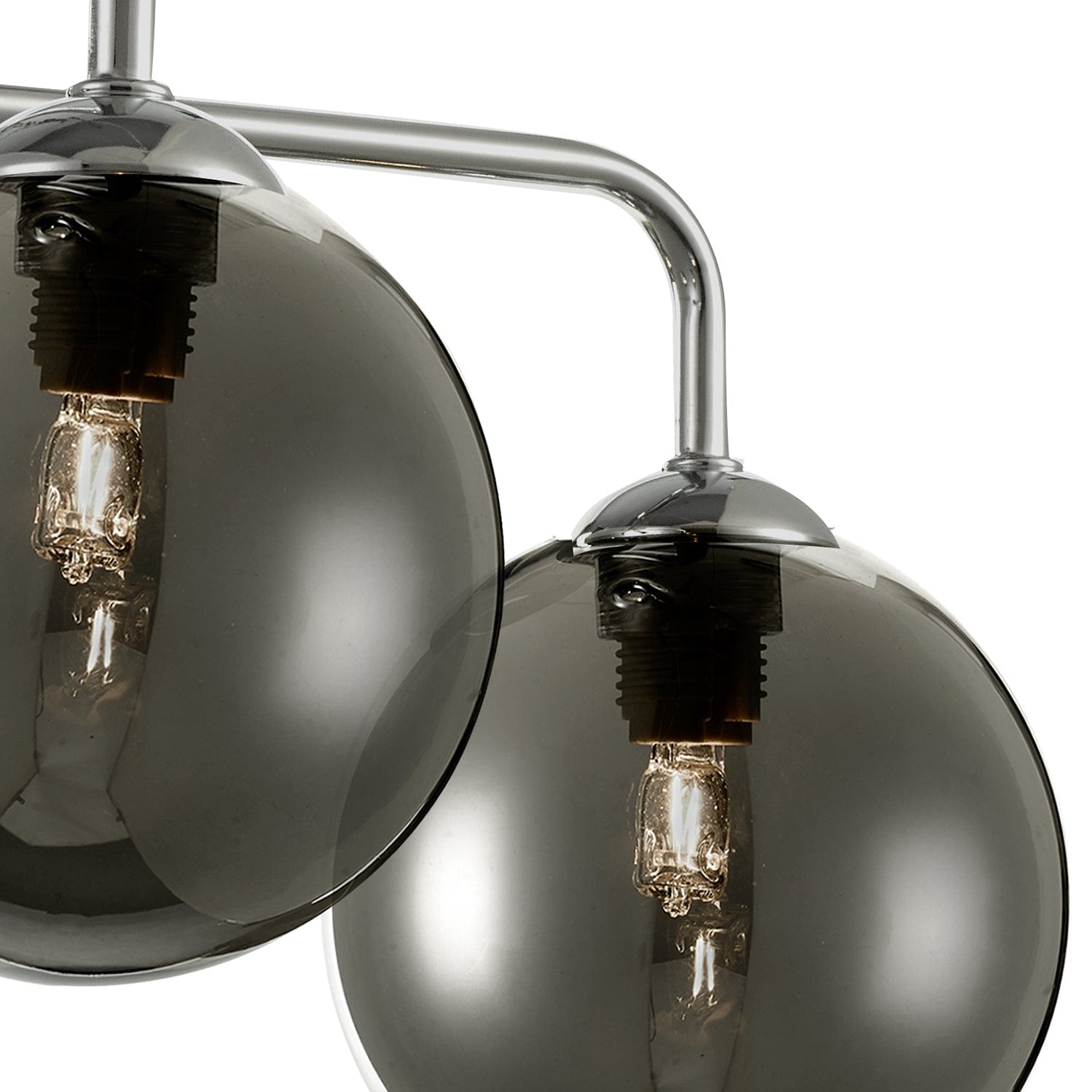 dar lighting Feya 5 Light Semi Flush Polished Chrome Smoked Glass FEY0550-01