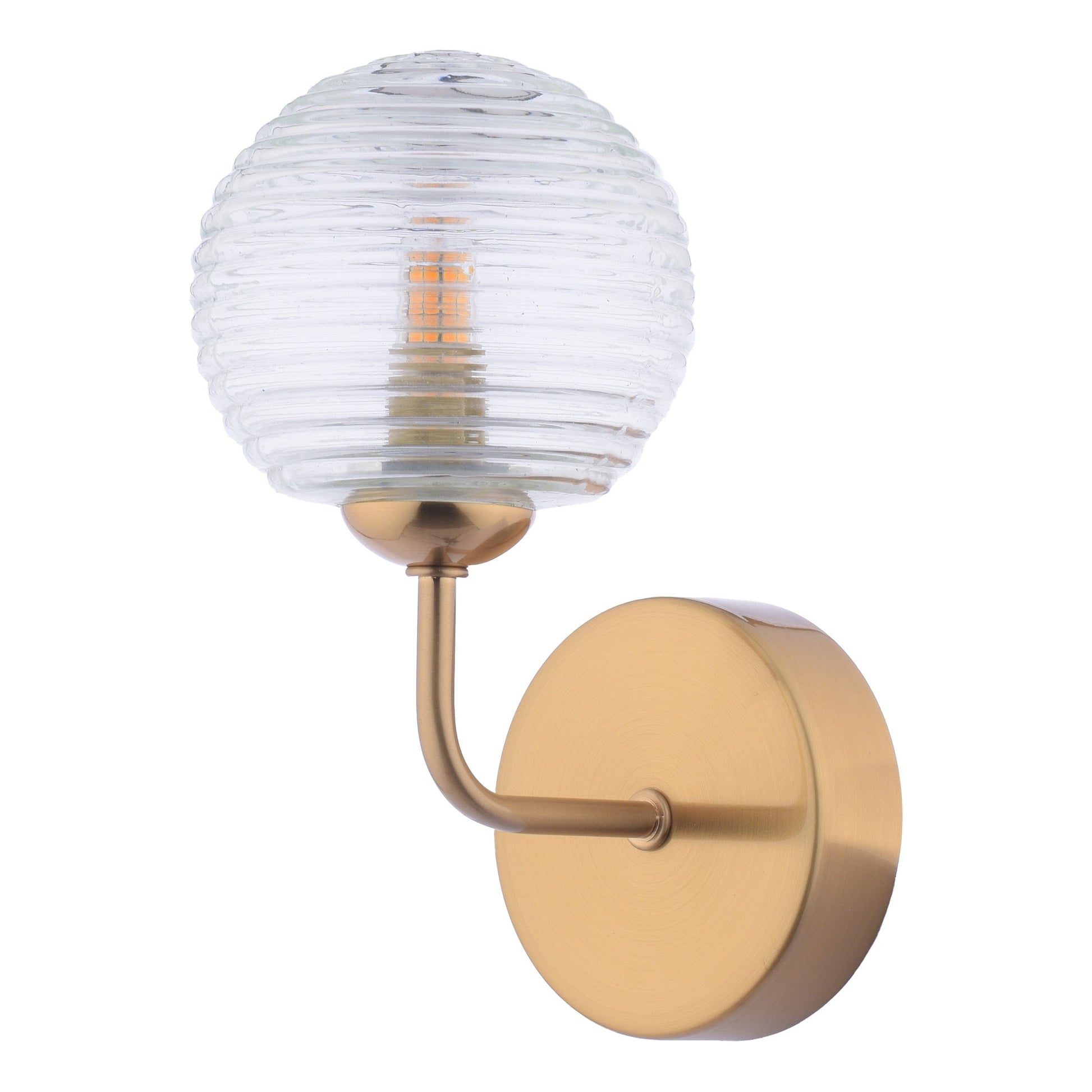 dar lighting Feya Wall Light Antique Bronze & Ribbed Glass FEY0763-08