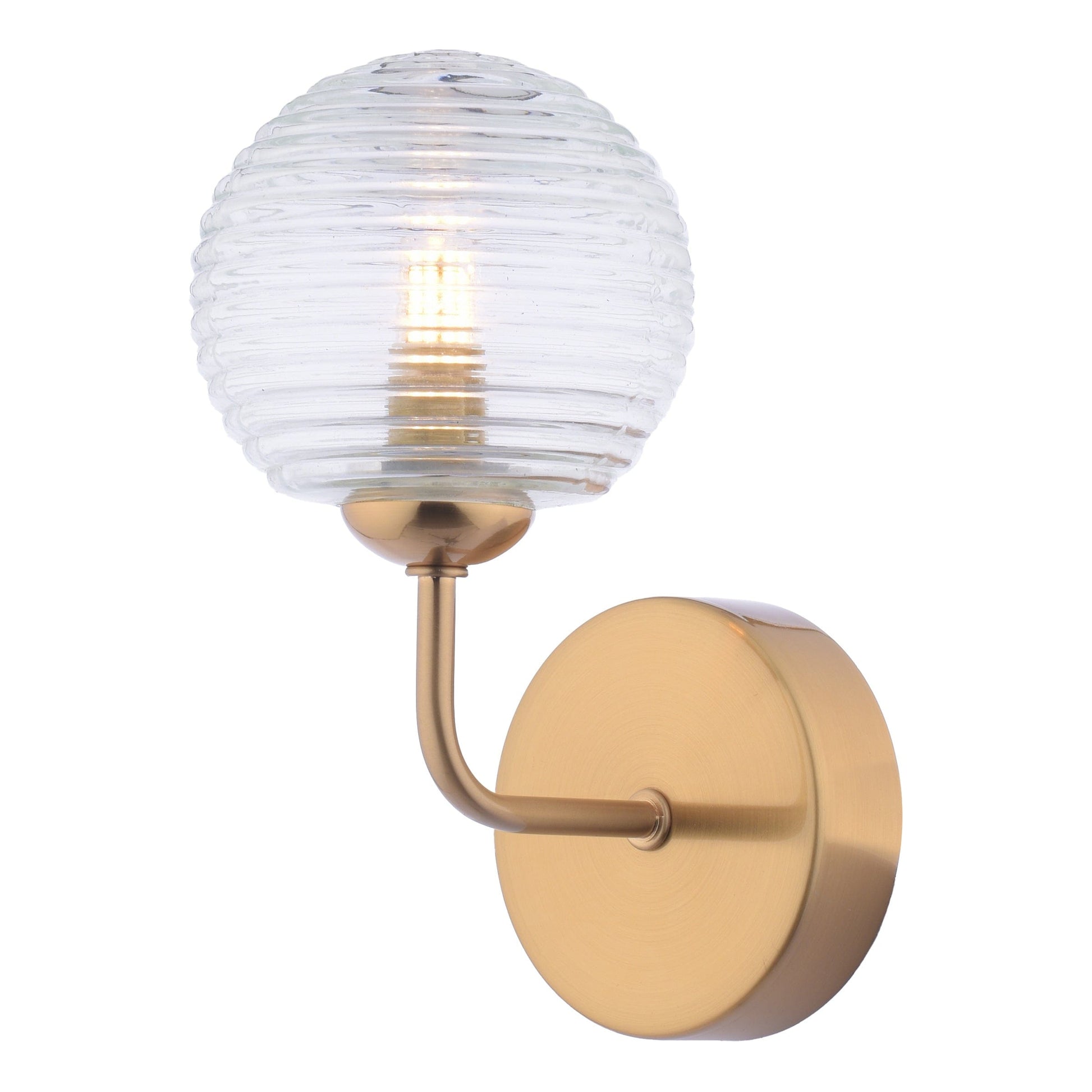 dar lighting Feya Wall Light Antique Bronze & Ribbed Glass FEY0763-08