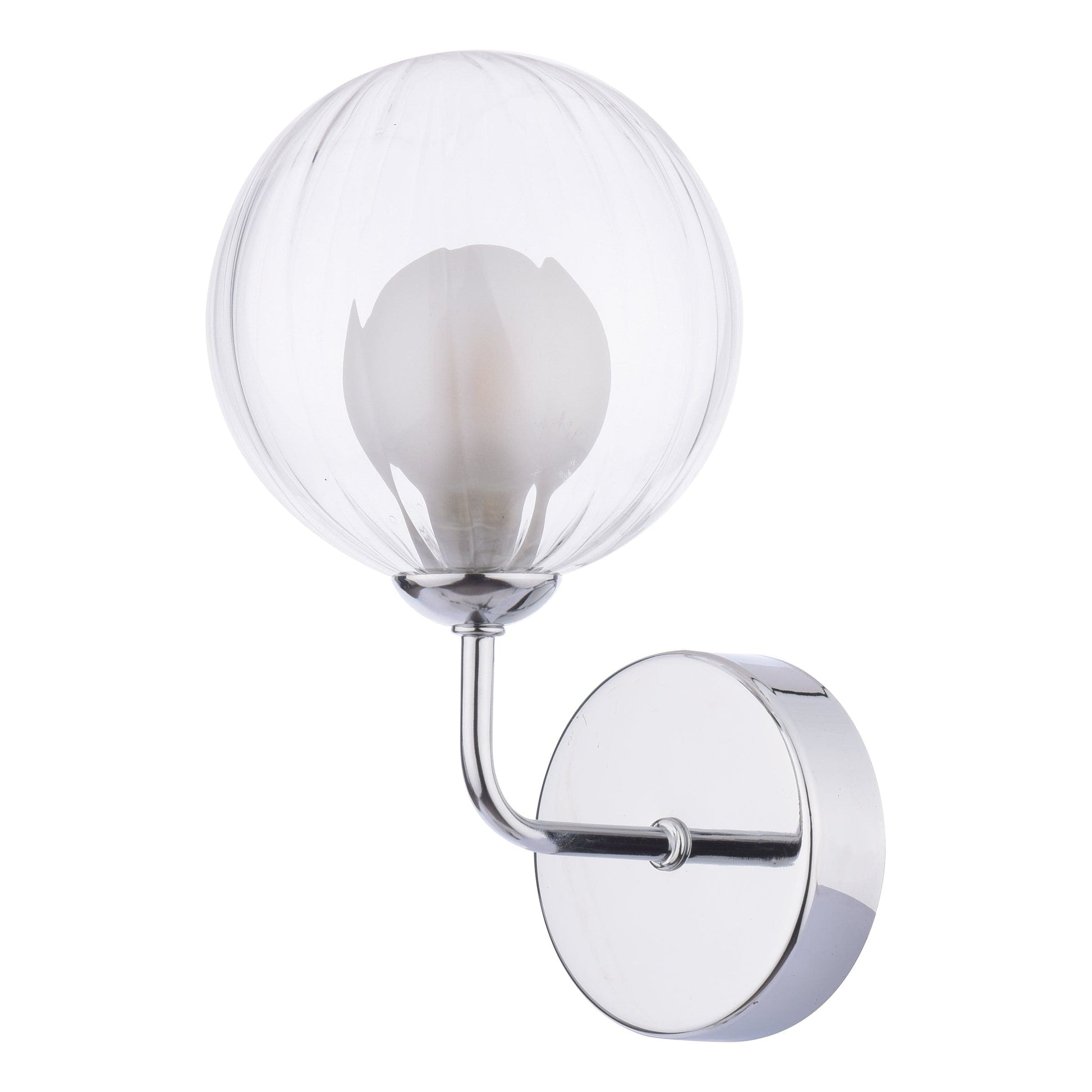 dar lighting Feya Wall Light Polished Chrome & Clear/Opal Glass FEY0750-20