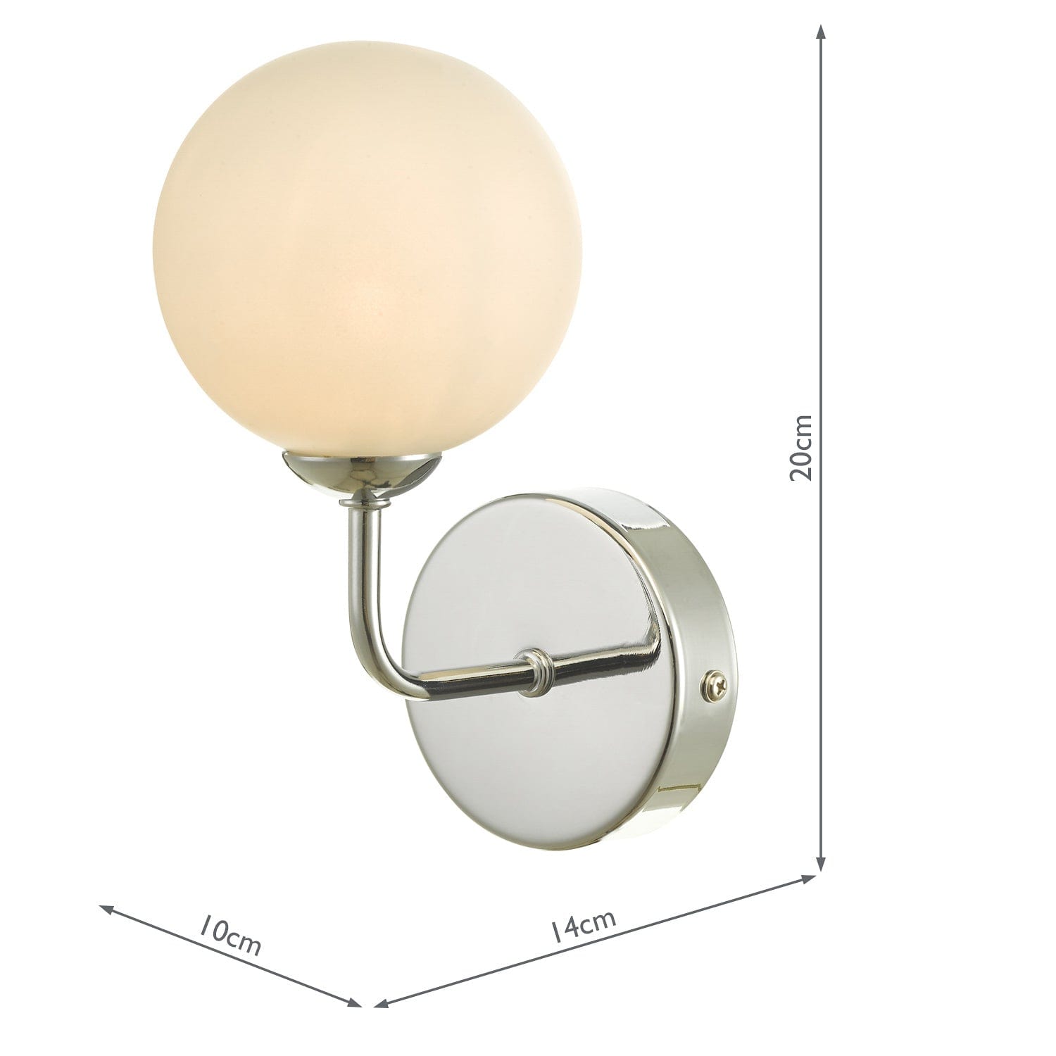 dar lighting Feya Wall Light Polished Chrome Opal Glass FEY0750-02