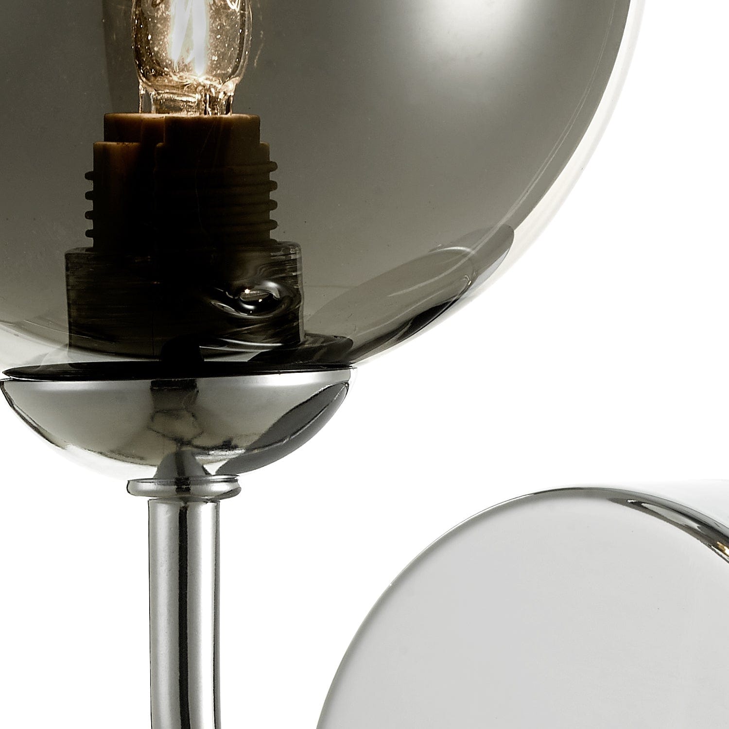 dar lighting Feya Wall Light Polished Chrome Smoked Glass FEY0750-01