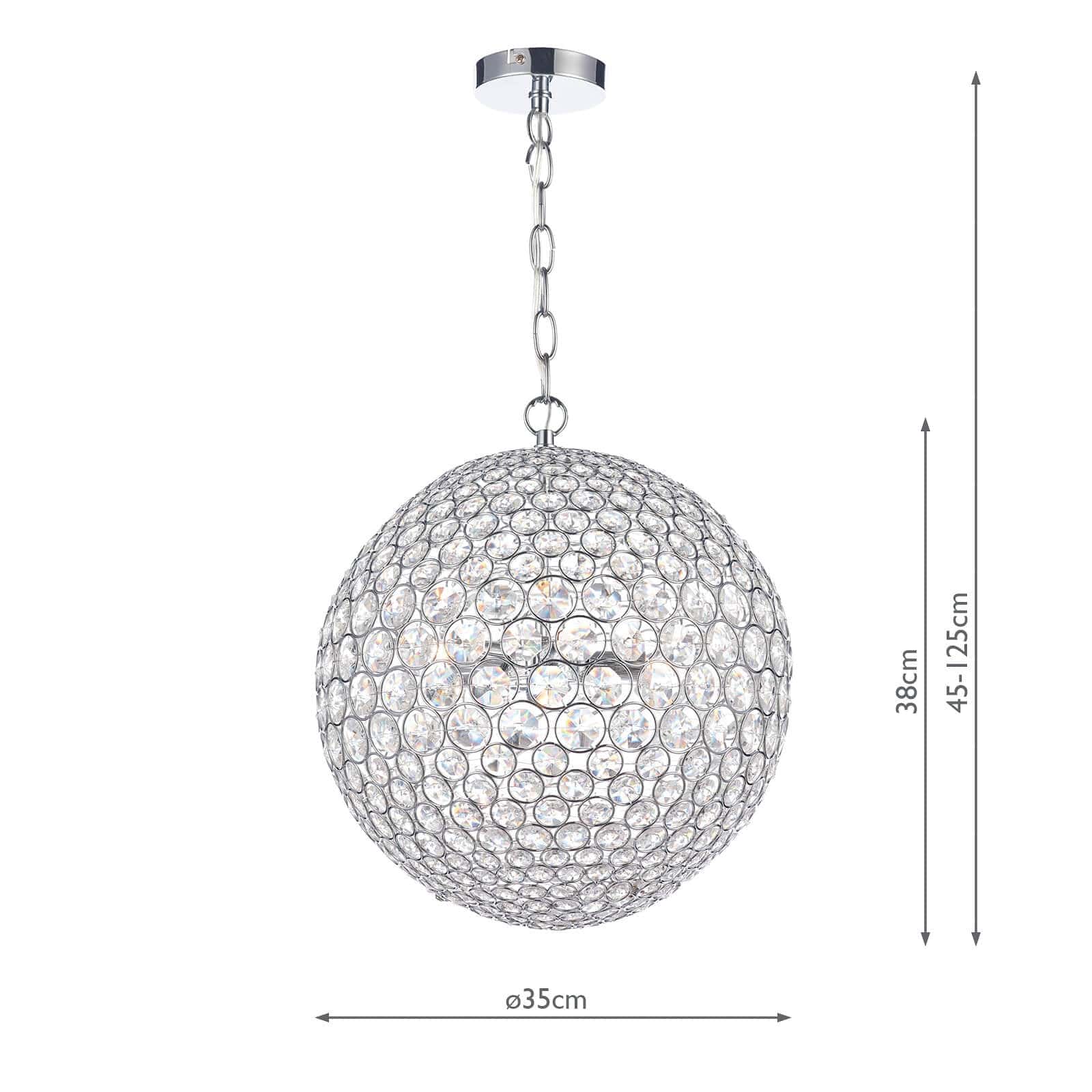 dar lighting Fiesta 5 Light 35CM Pendant Polished Chrome FIE0550