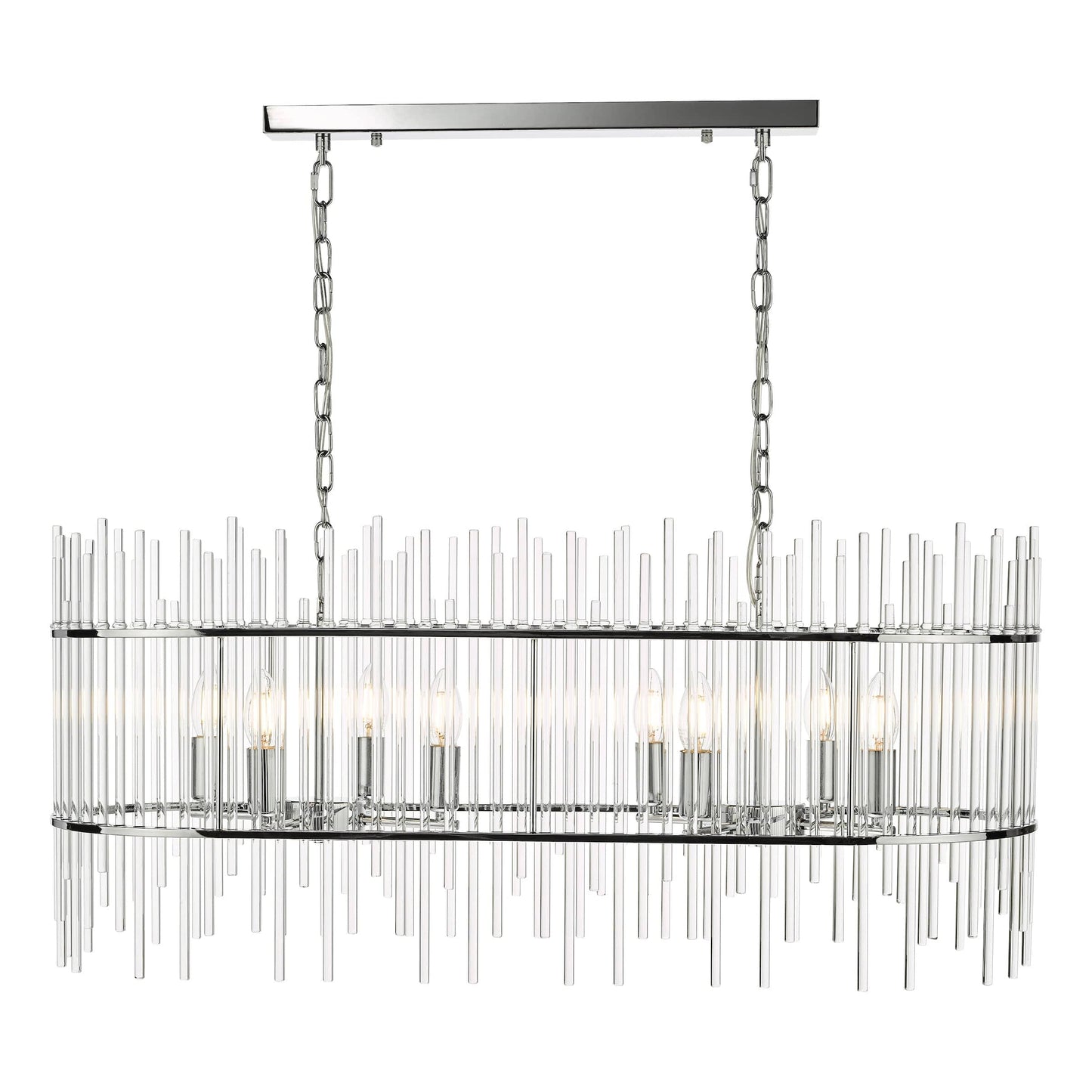 dar lighting Finola 8 Light Bar Pendant Polished Chrome Glass FIN0850