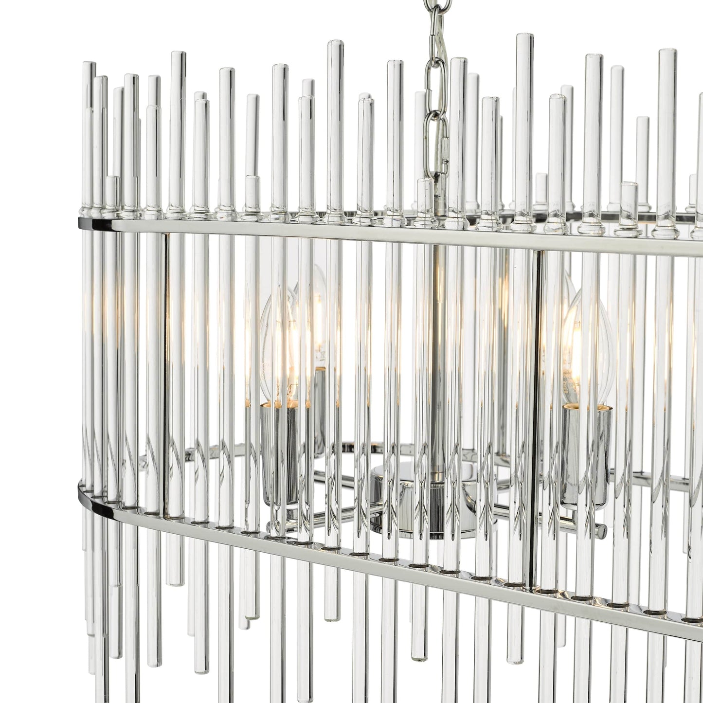 dar lighting Finola 8 Light Bar Pendant Polished Chrome Glass FIN0850