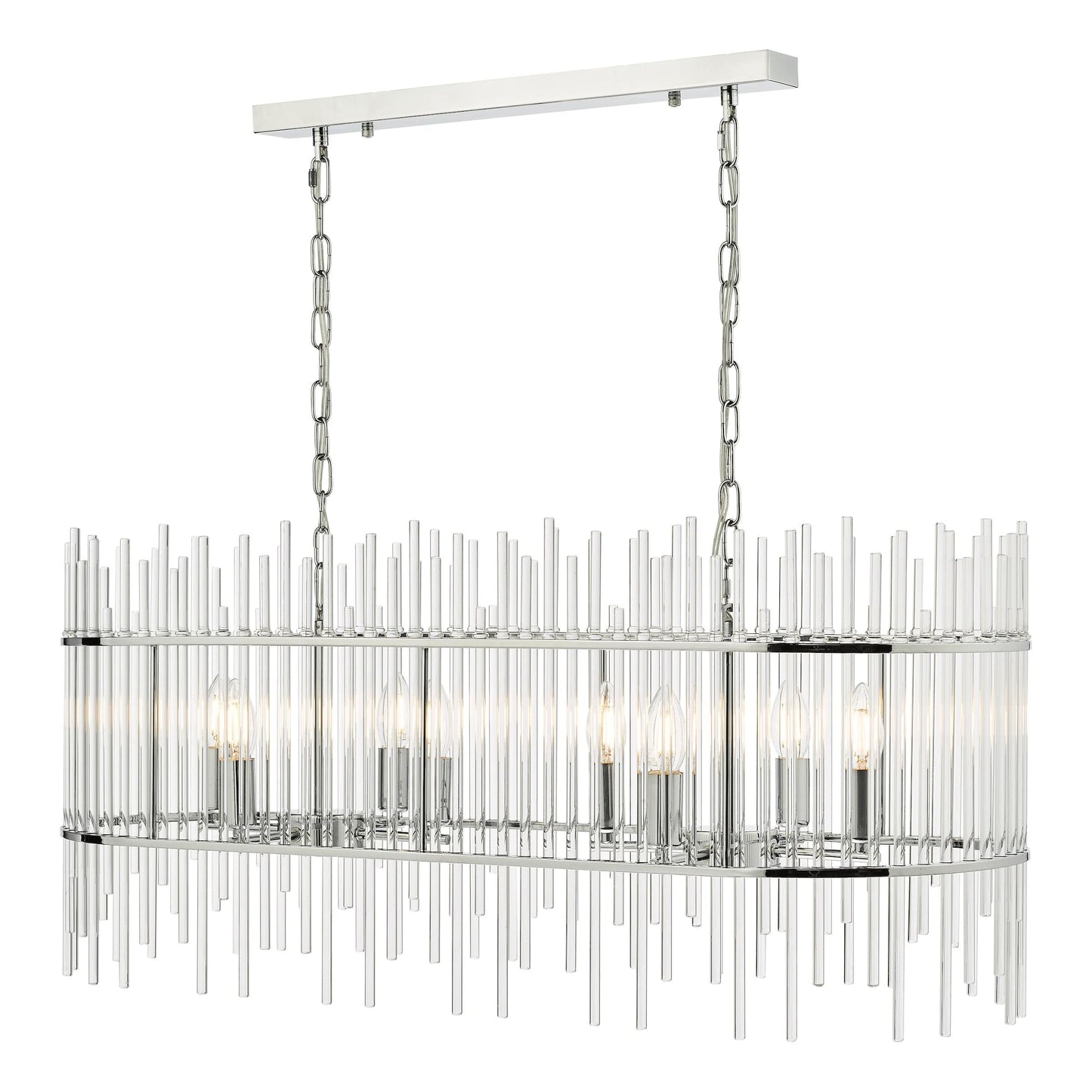 dar lighting Finola 8 Light Bar Pendant Polished Chrome Glass FIN0850