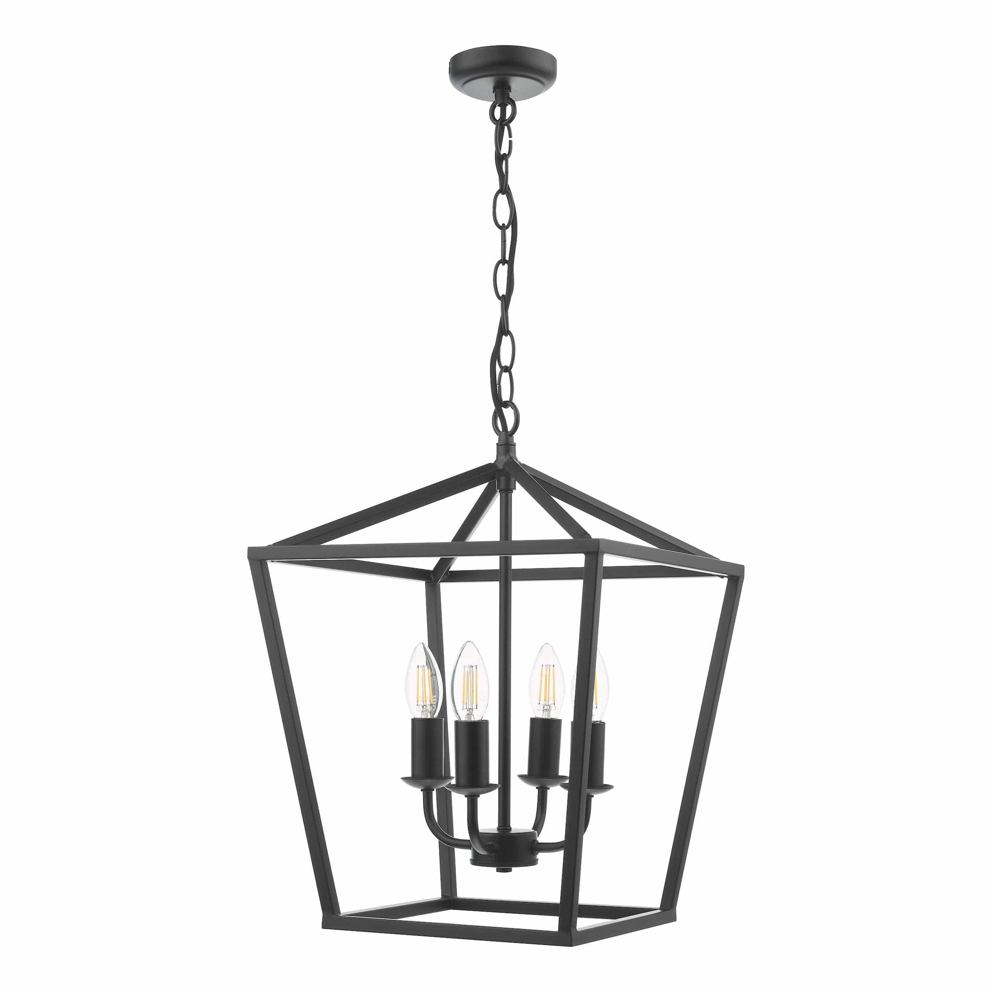 dar lighting Fionn 4 Light Pendant Matt Black FIO0422