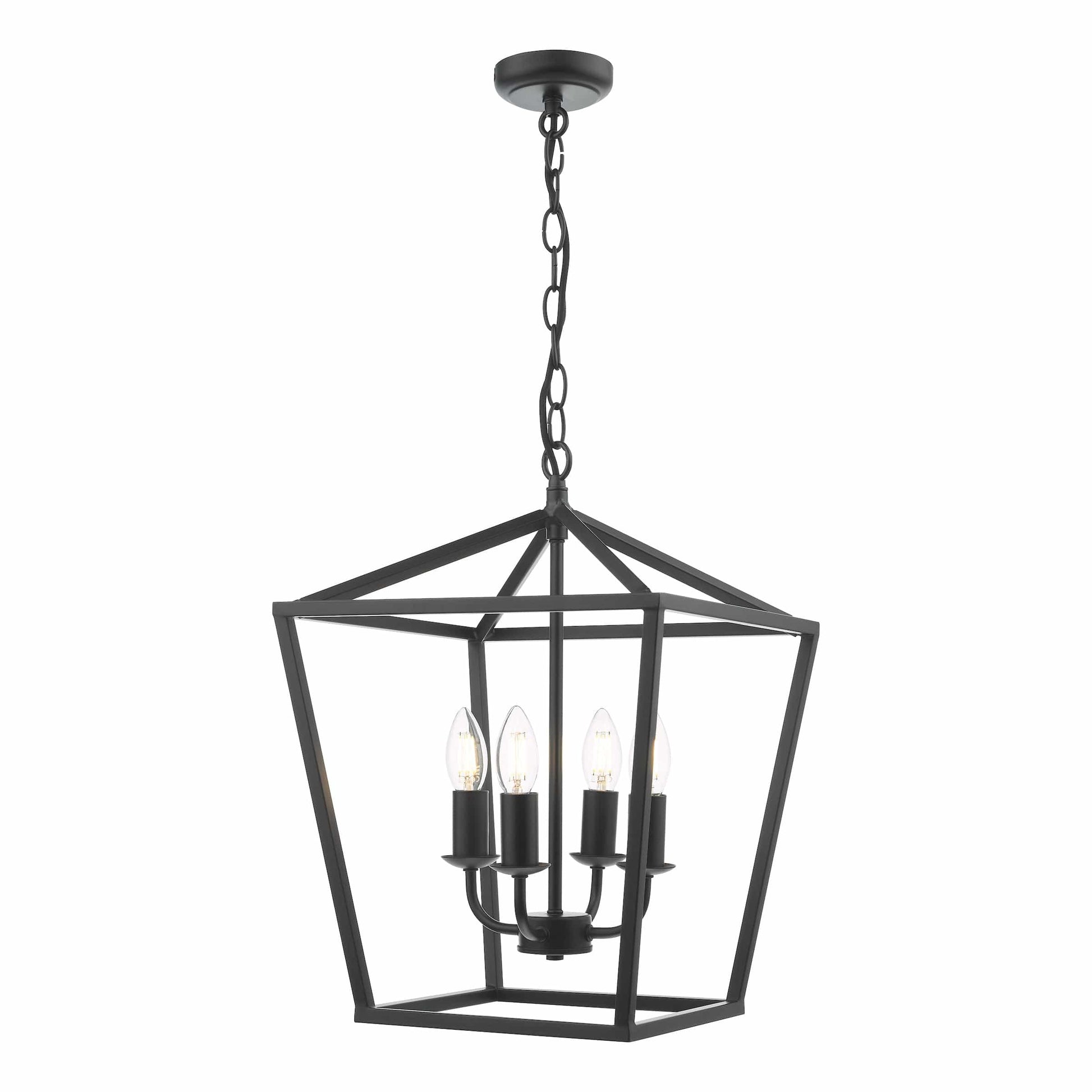 dar lighting Fionn 4 Light Pendant Matt Black FIO0422