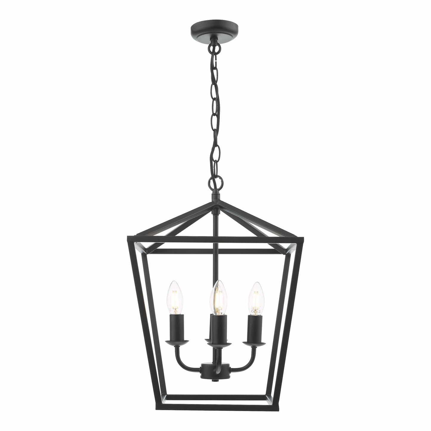 dar lighting Fionn 4 Light Pendant Matt Black FIO0422