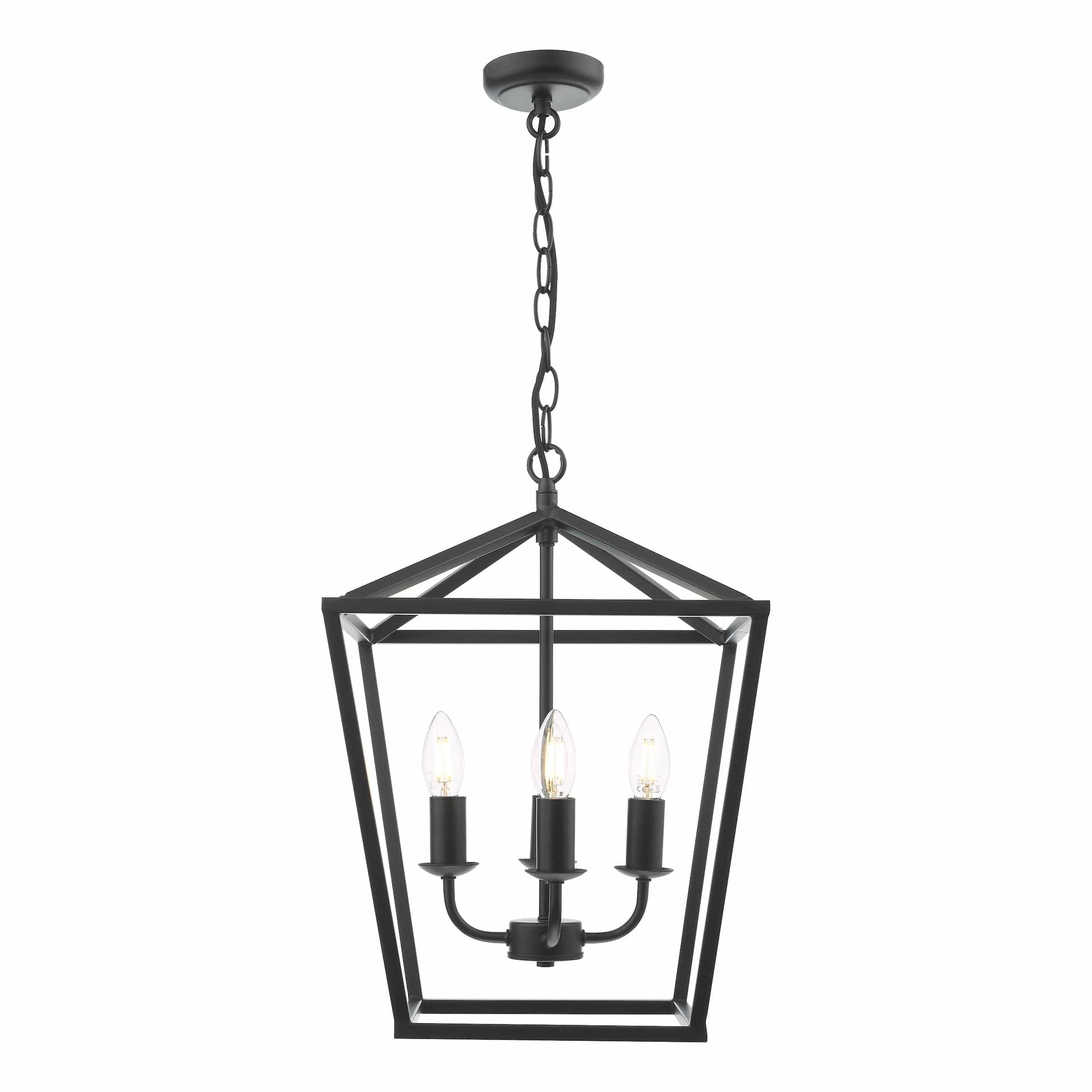 dar lighting Fionn 4 Light Pendant Matt Black FIO0422