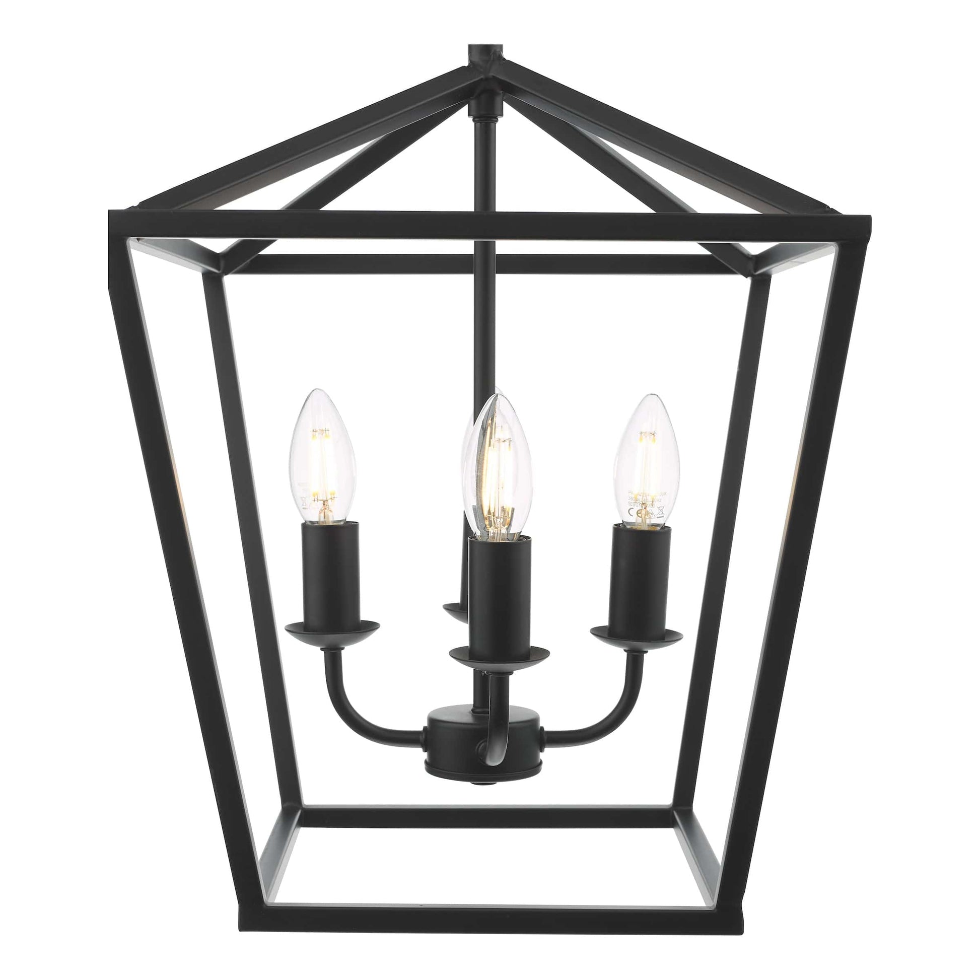 dar lighting Fionn 4 Light Pendant Matt Black FIO0422