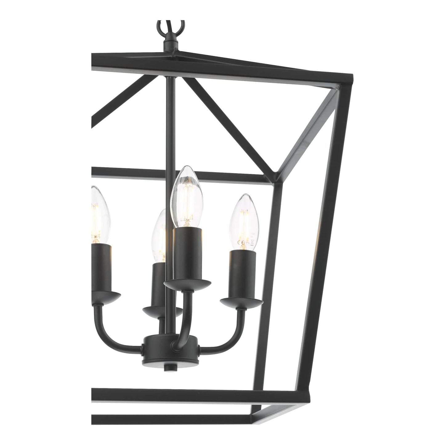 dar lighting Fionn 4 Light Pendant Matt Black FIO0422