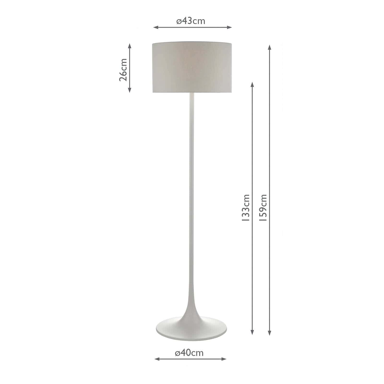 dar lighting Floor Lamp Grey With Shade FUN4939