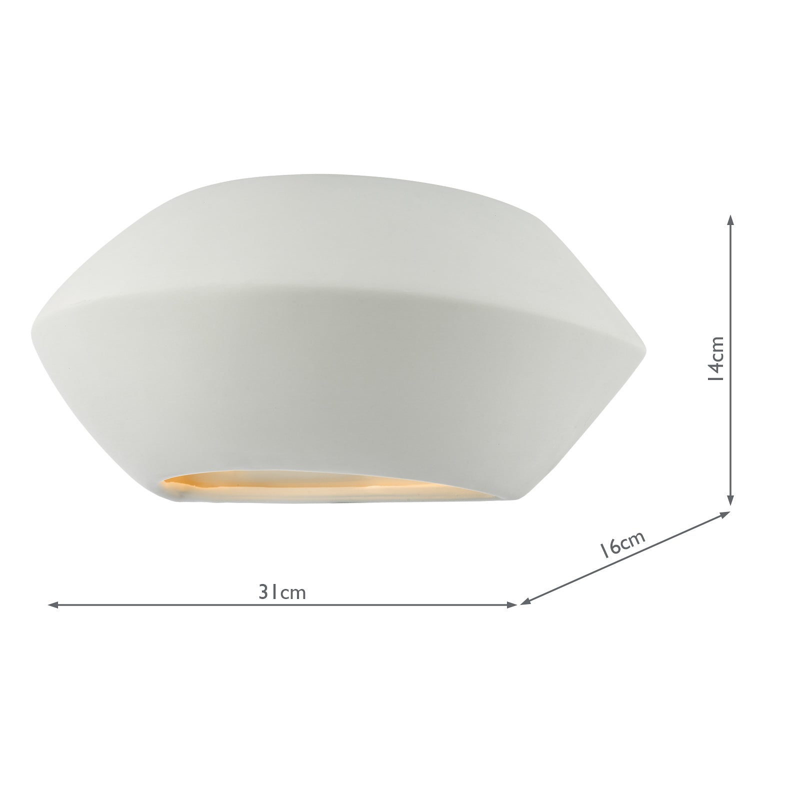 dar lighting Foden Ceramic Wall Washer White Unglazed FOD372