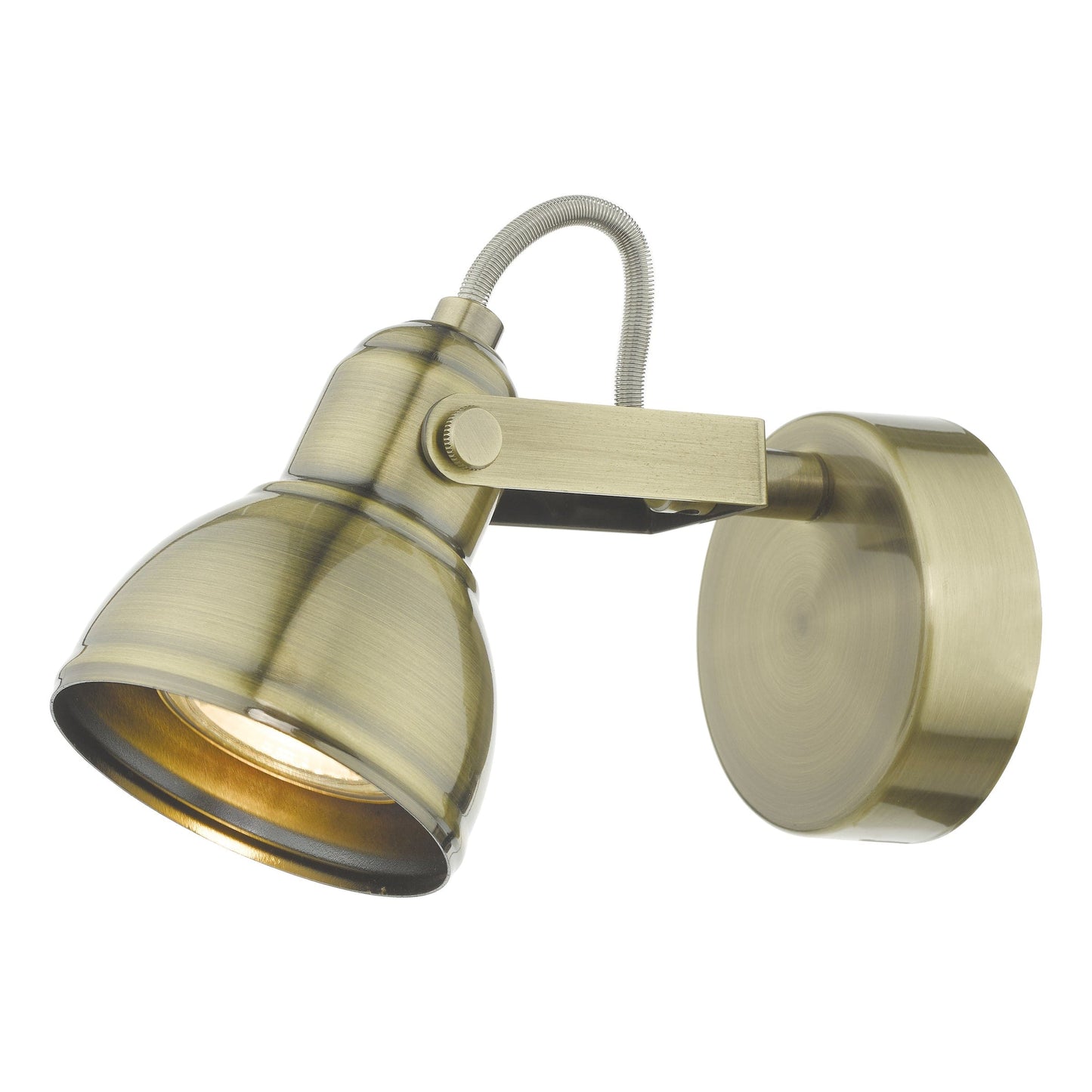 dar lighting Fothergill Single Wall Spotlight Antique Brass FOT0775