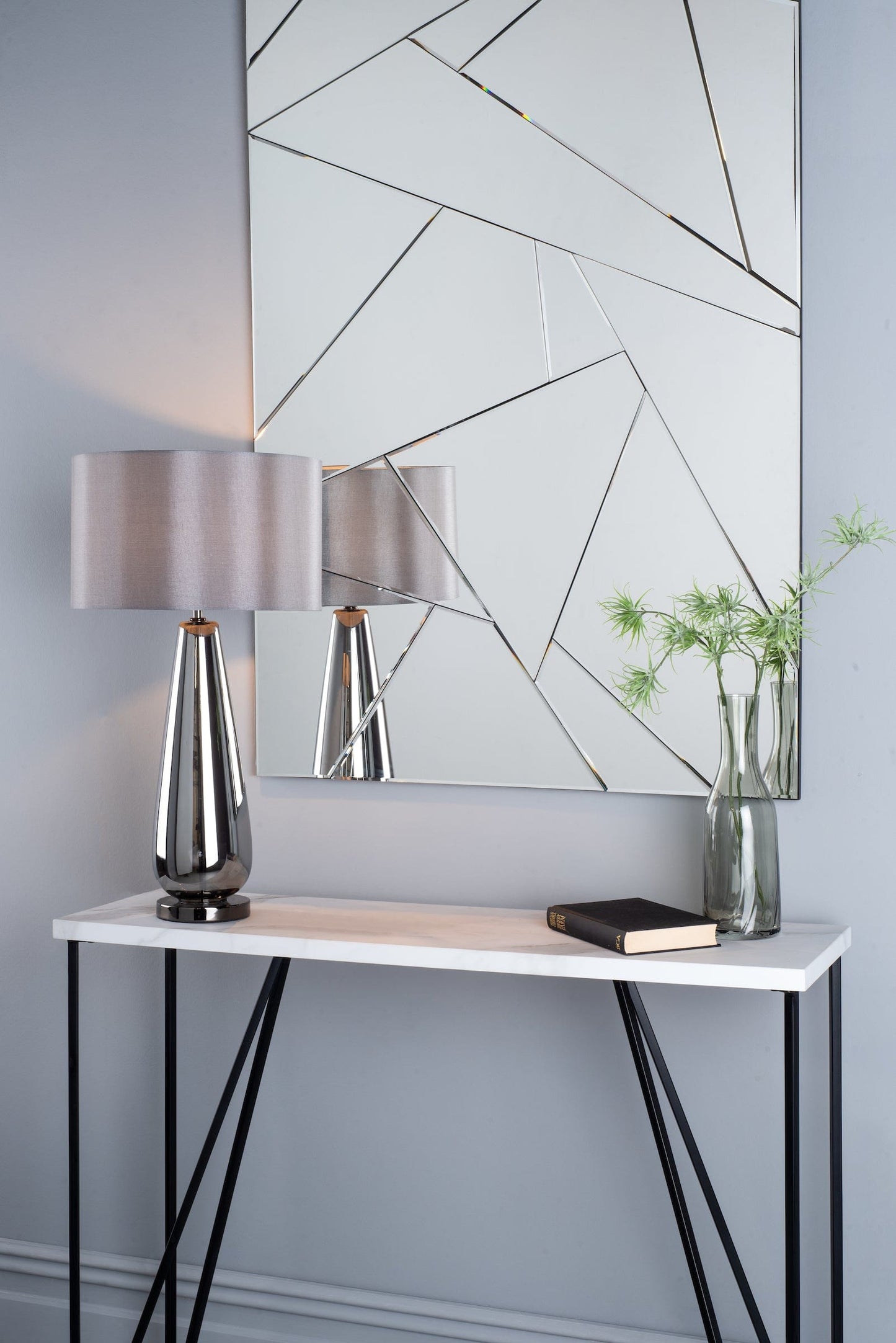 dar lighting Fotini Console Table White Marble Effect 001FOT001