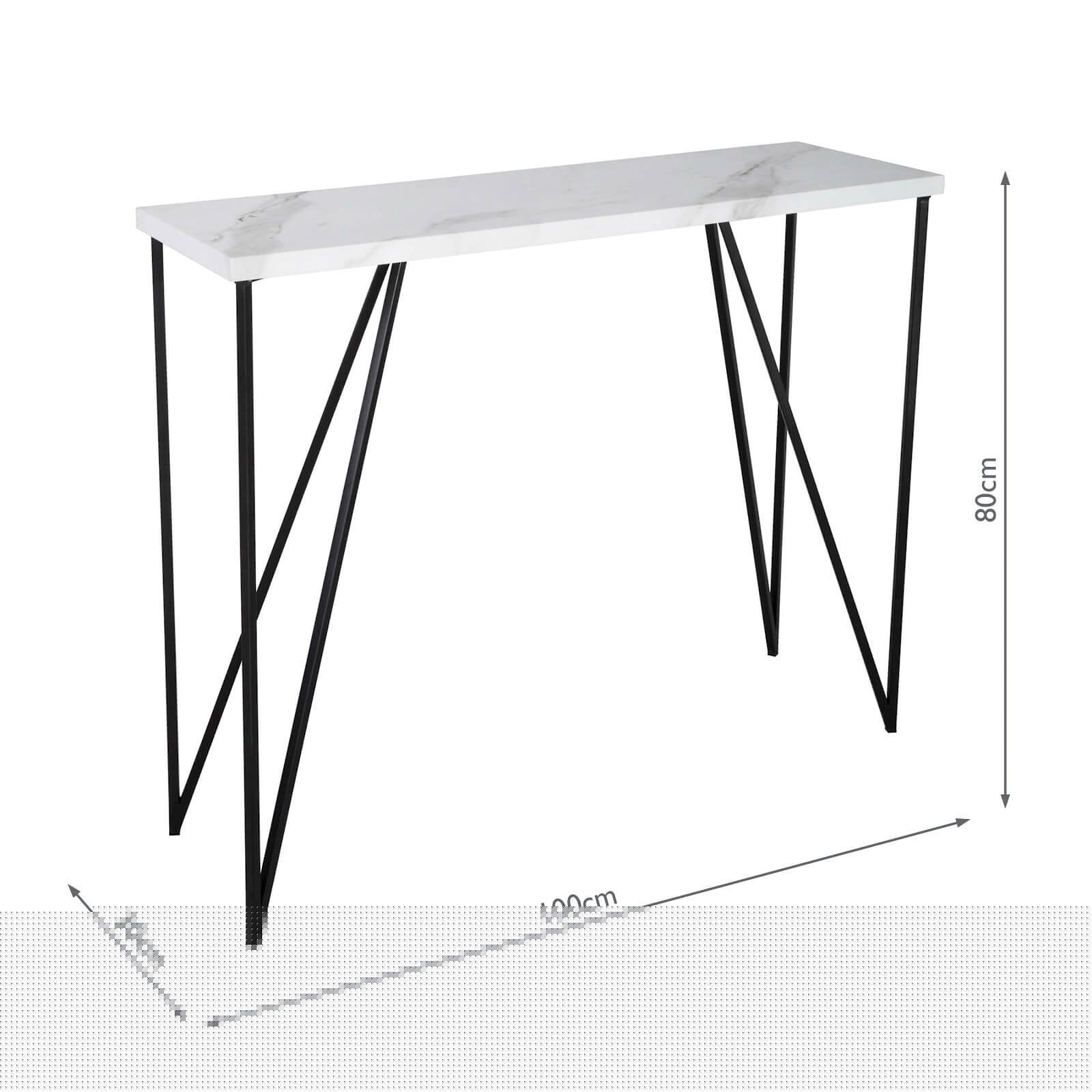 dar lighting Fotini Console Table White Marble Effect 001FOT001