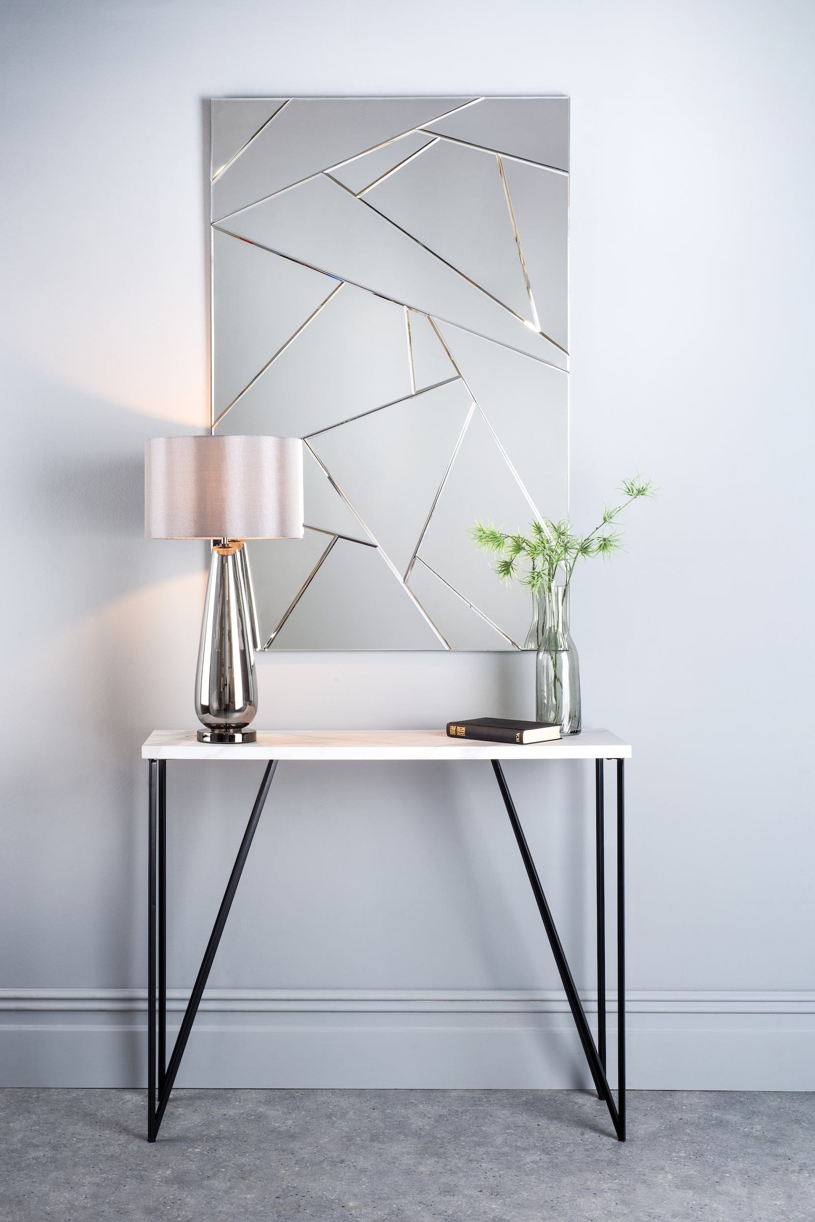 dar lighting Fotini Console Table White Marble Effect 001FOT001