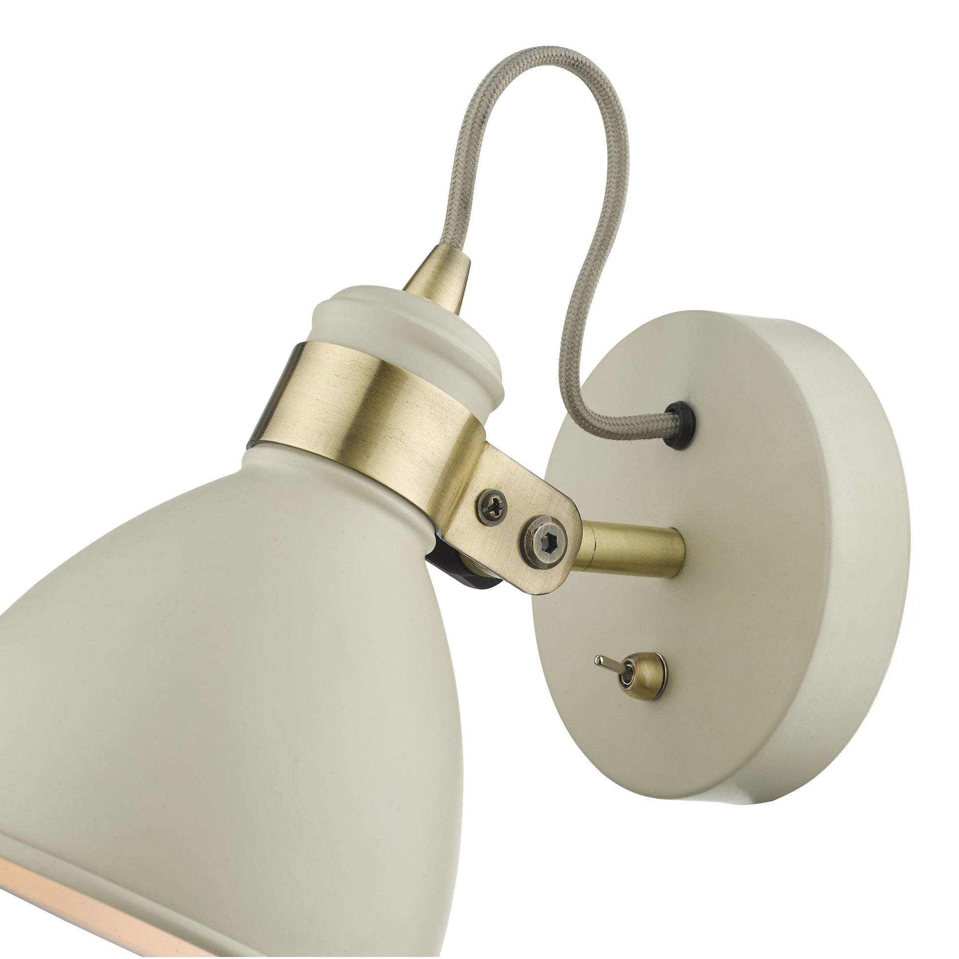 dar lighting Frederick Single Wall Spotlight Cream Antique Brass FRE0733