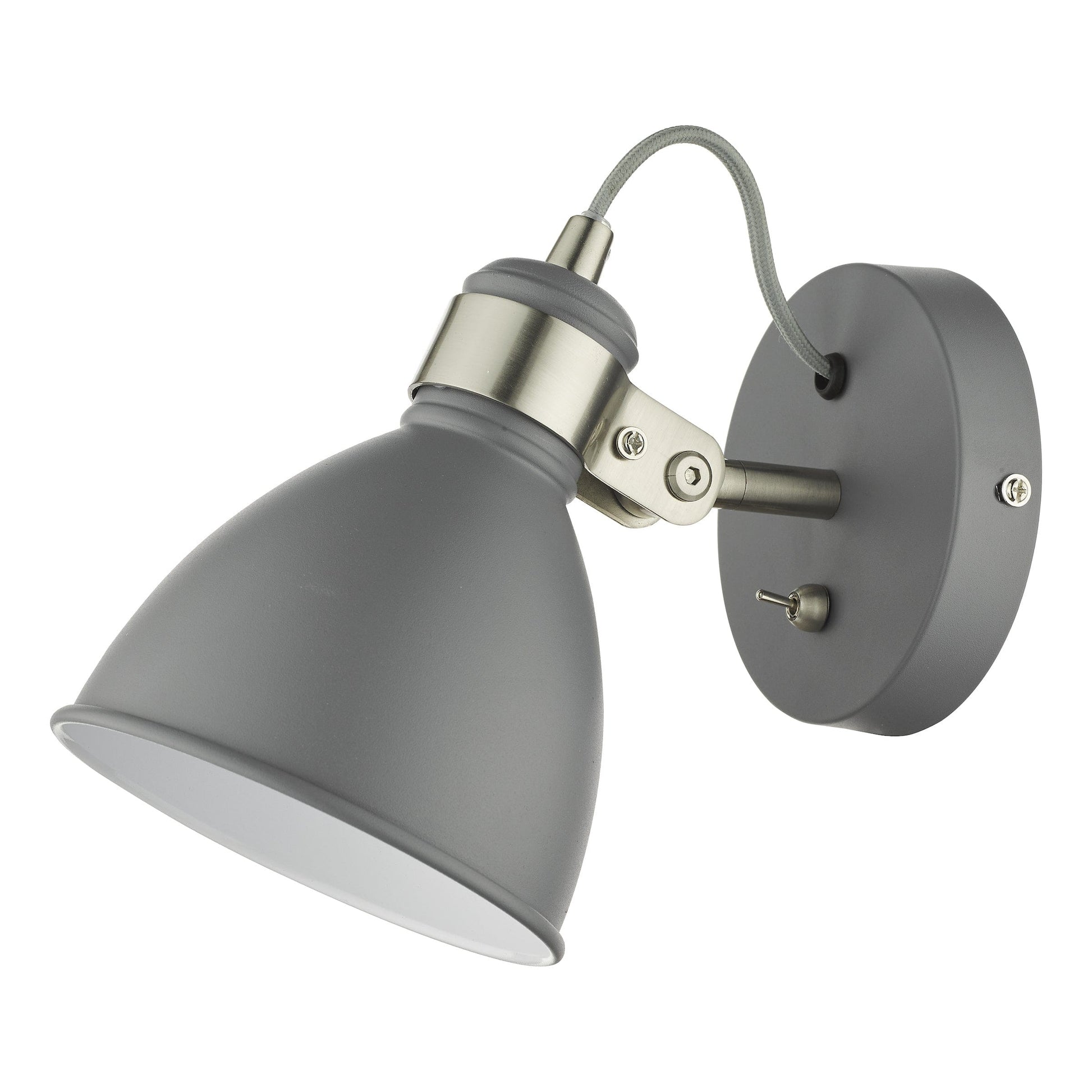 dar lighting Frederick Single Wall Spotlight Dark Grey Satin Chrome FRE0737