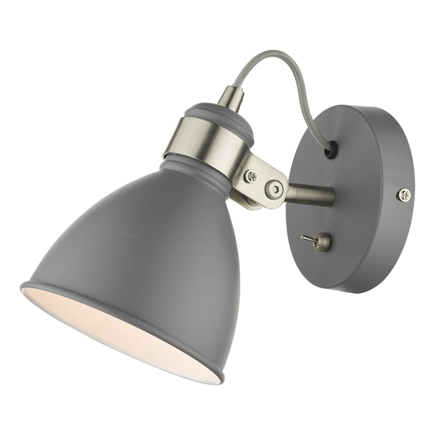 dar lighting Frederick Single Wall Spotlight Dark Grey Satin Chrome FRE0737