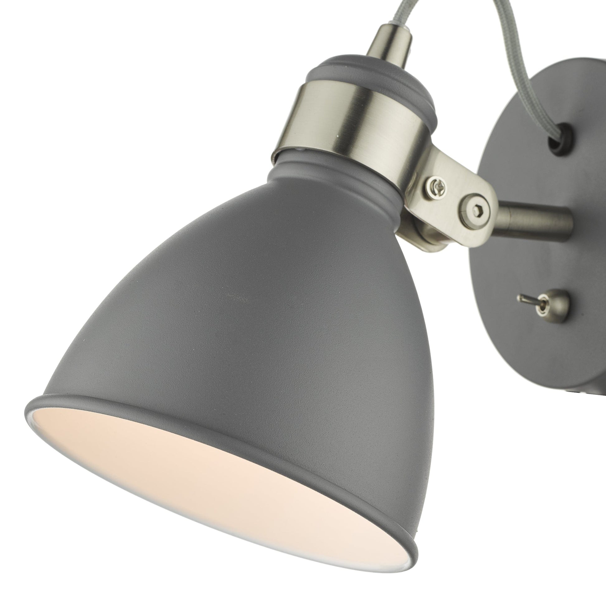 dar lighting Frederick Single Wall Spotlight Dark Grey Satin Chrome FRE0737