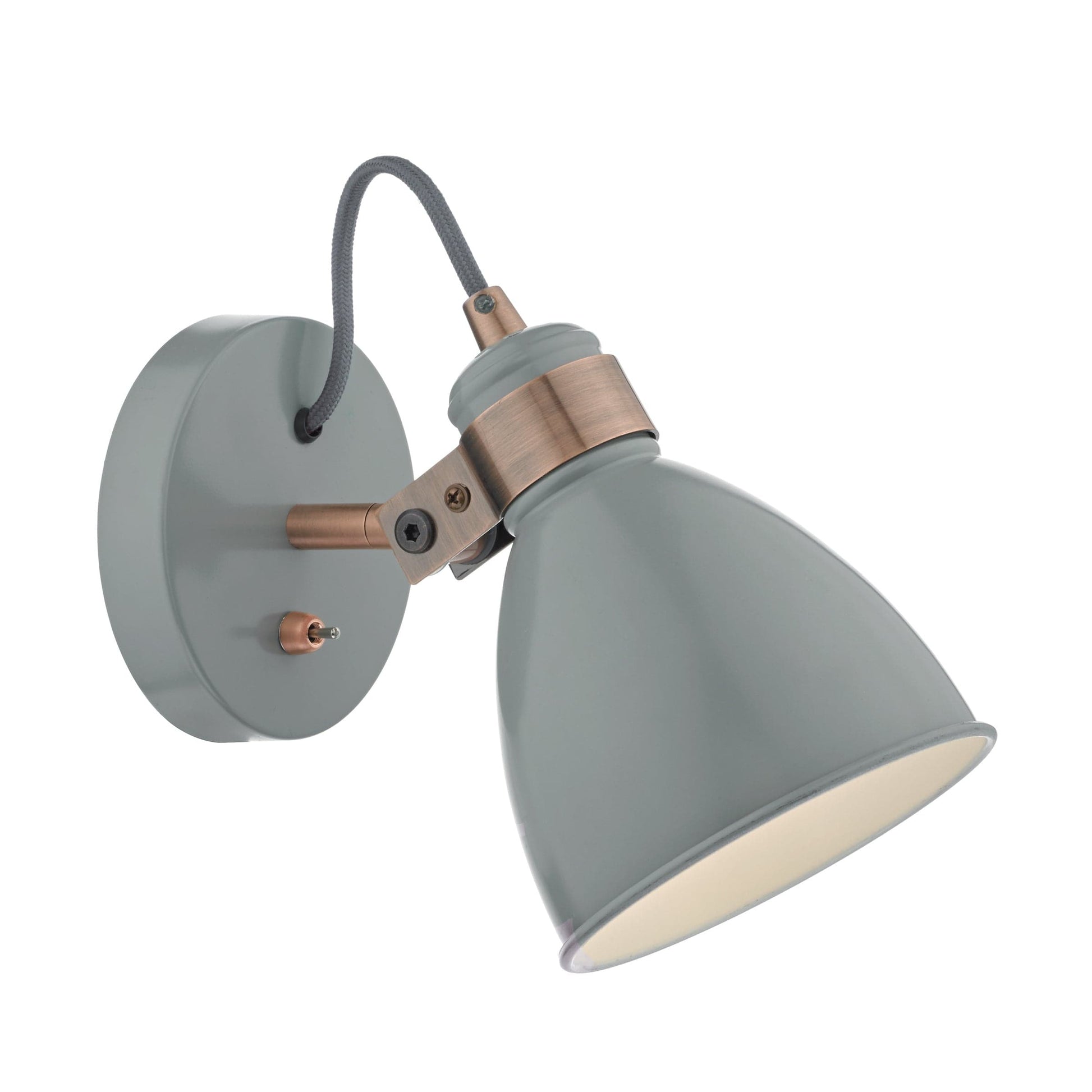 dar lighting Frederick Single Wall Spotlight Grey & Copper FRE0739