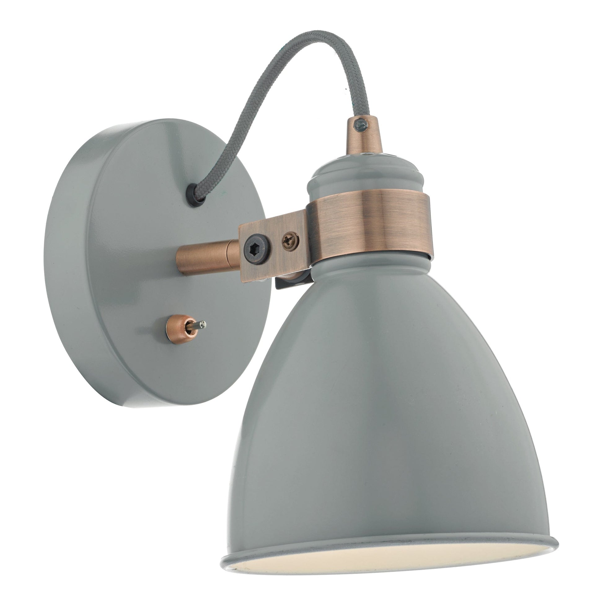 dar lighting Frederick Single Wall Spotlight Grey & Copper FRE0739