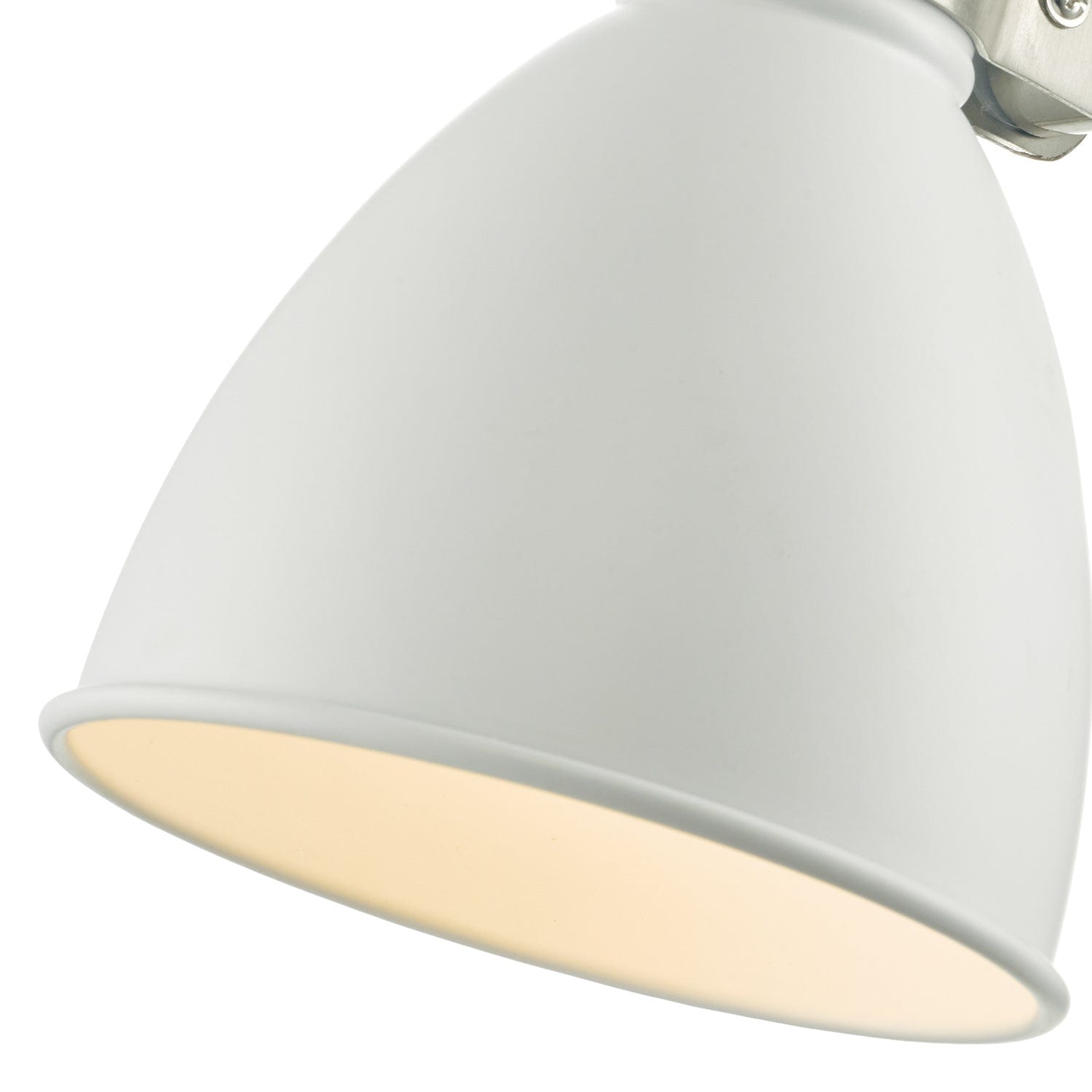 dar lighting Frederick Single Wall Spotlight White Satin Chrome FRE0702