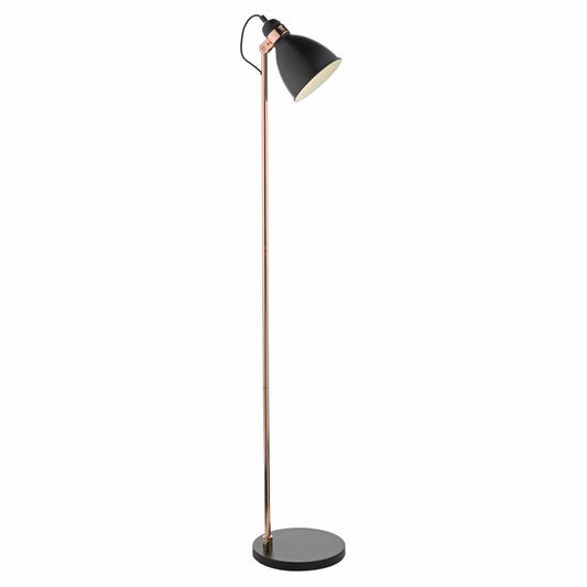 dar lighting Frederick Task Floor Lamp Black & Copper FRE4922