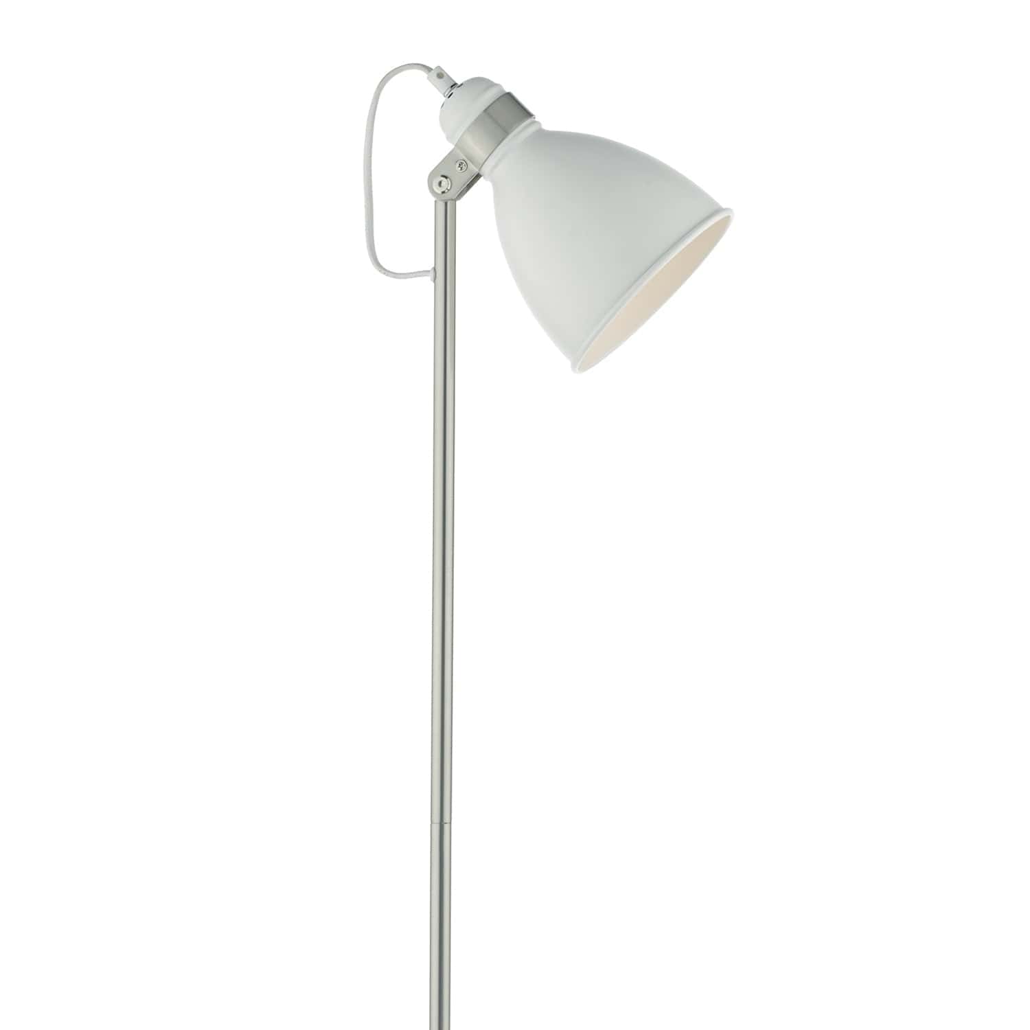 dar lighting Frederick Task Floor Lamp White & Satin Chrome FRE4902