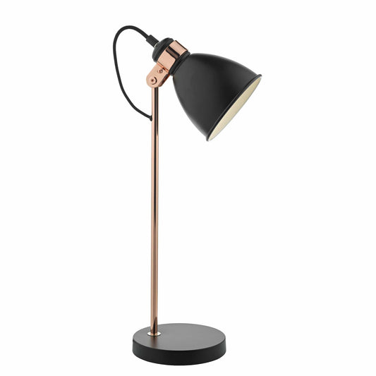 dar lighting Frederick Task Lamp Black & Copper FRE4222