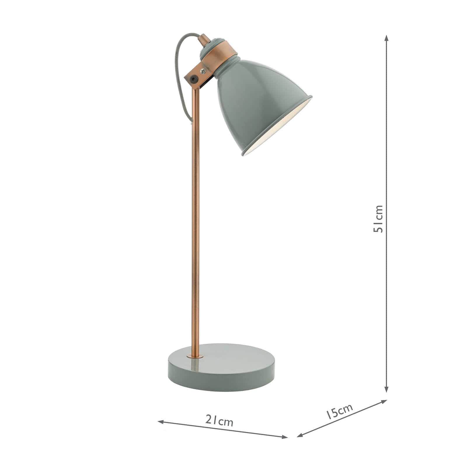 dar lighting Frederick Task Lamp Grey & Copper FRE4239