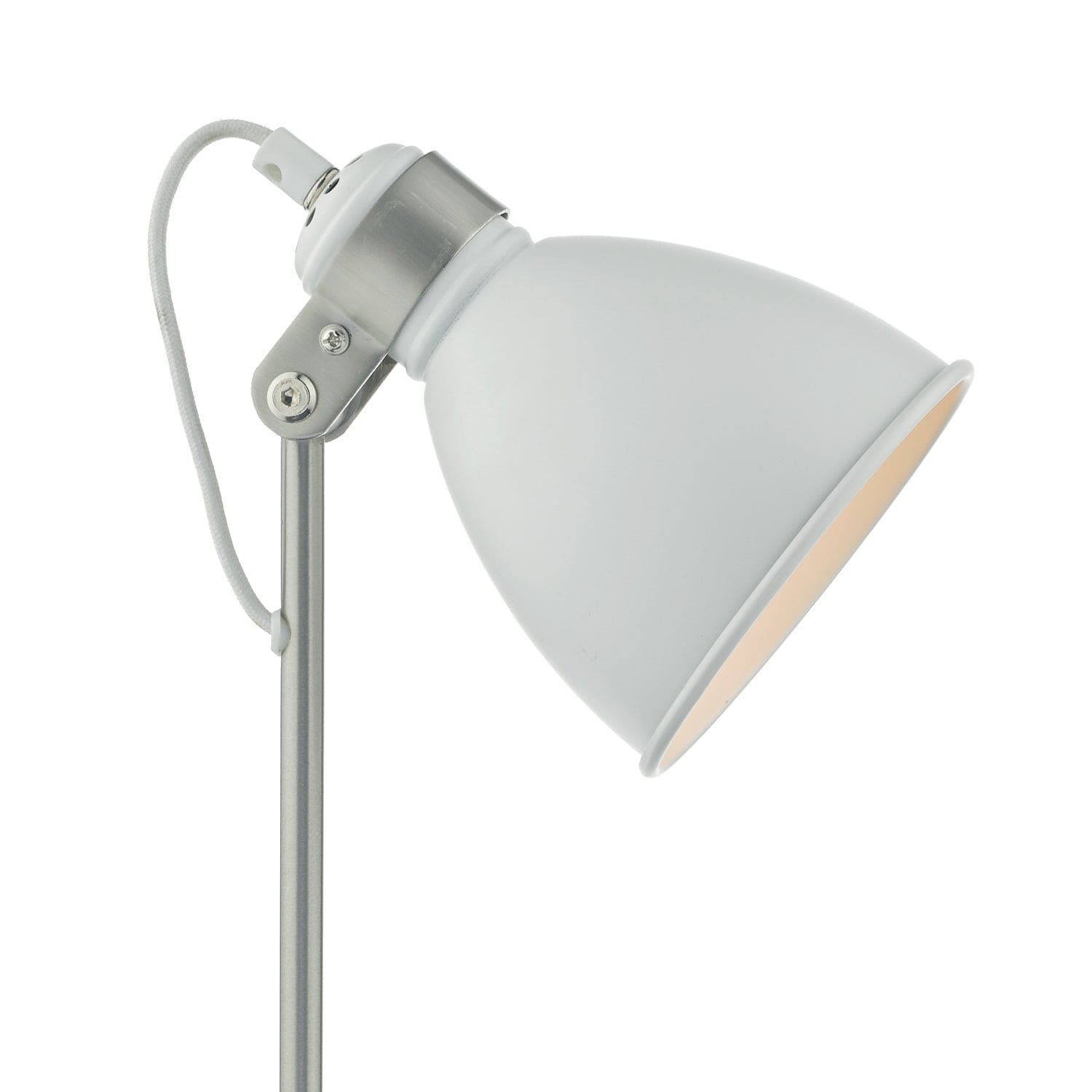 dar lighting Frederick Task Lamp White & Satin Chrome FRE4202