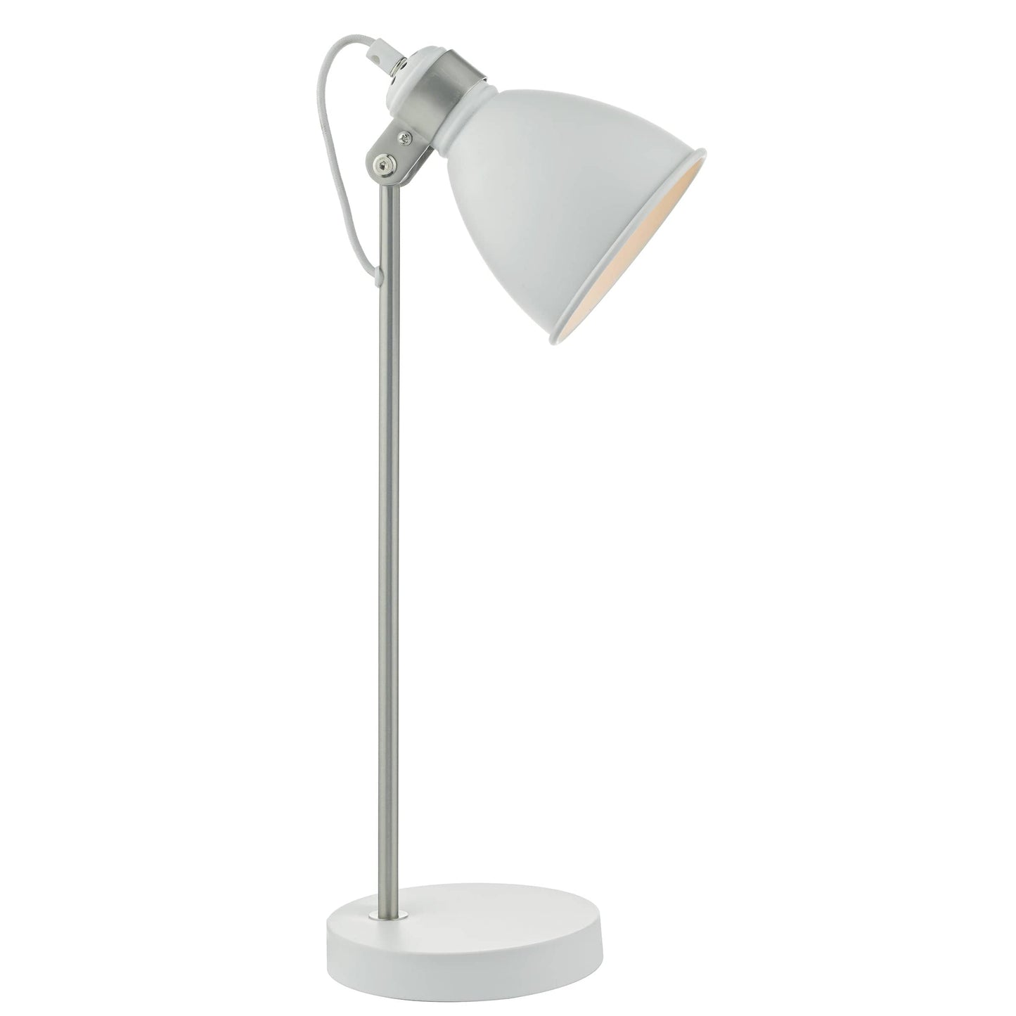 dar lighting Frederick Task Lamp White & Satin Chrome FRE4202