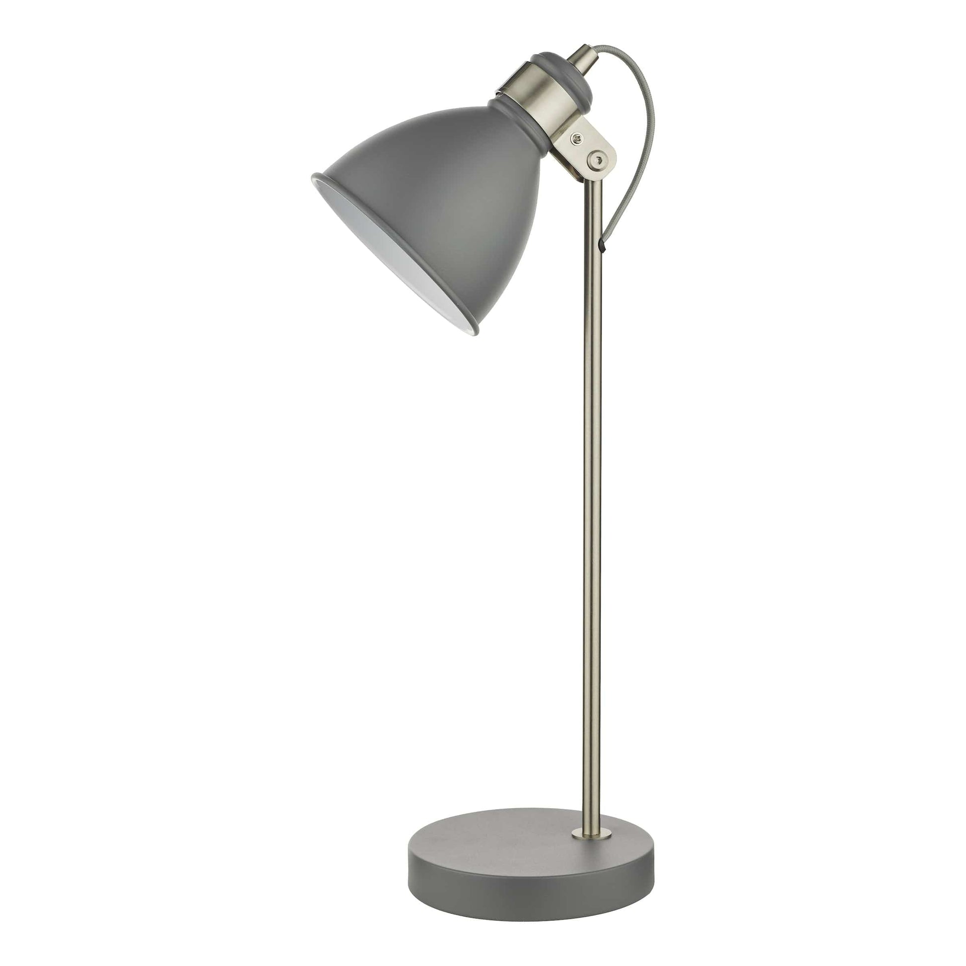 dar lighting Frederick Task Table Lamp Dark Grey Satin Chrome FRE4237