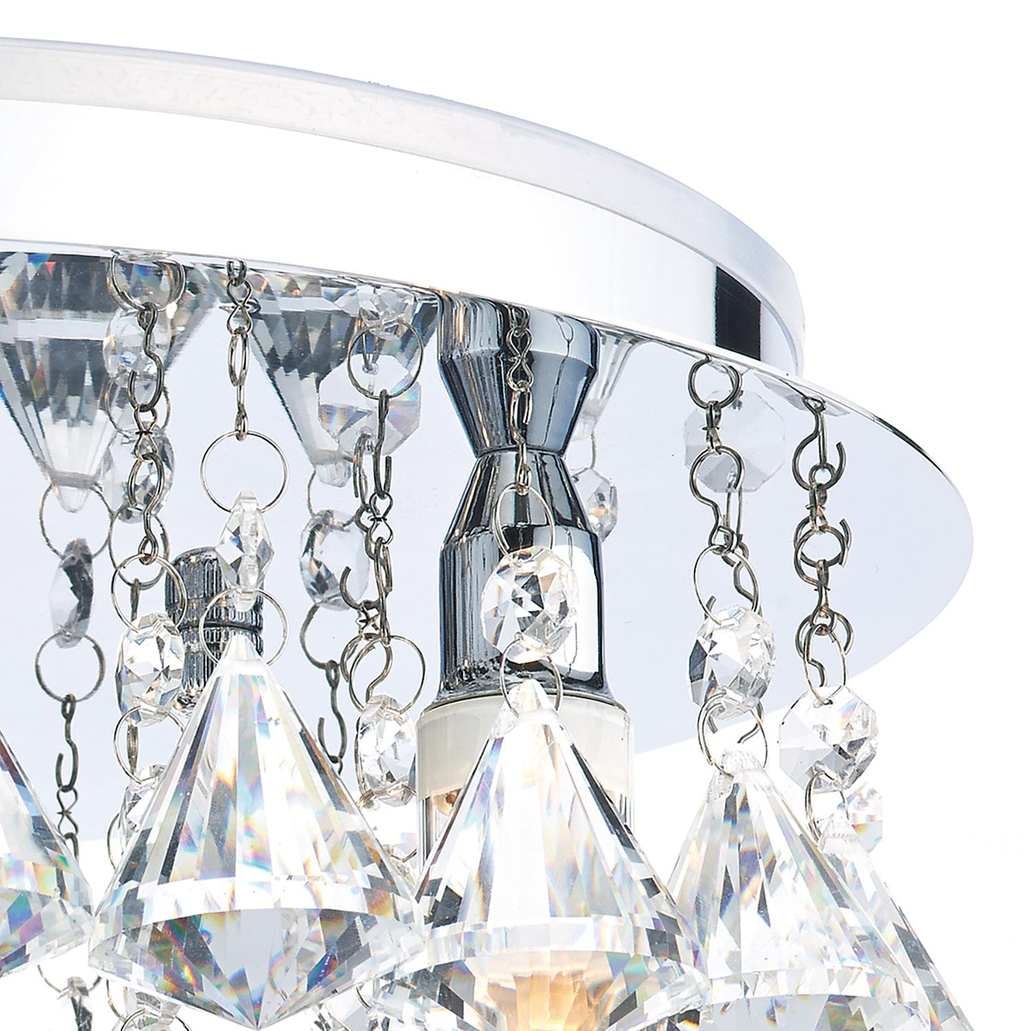 dar lighting Fringe Bathroom 4 Light Flush Polished Chrome IP44 FRI0450