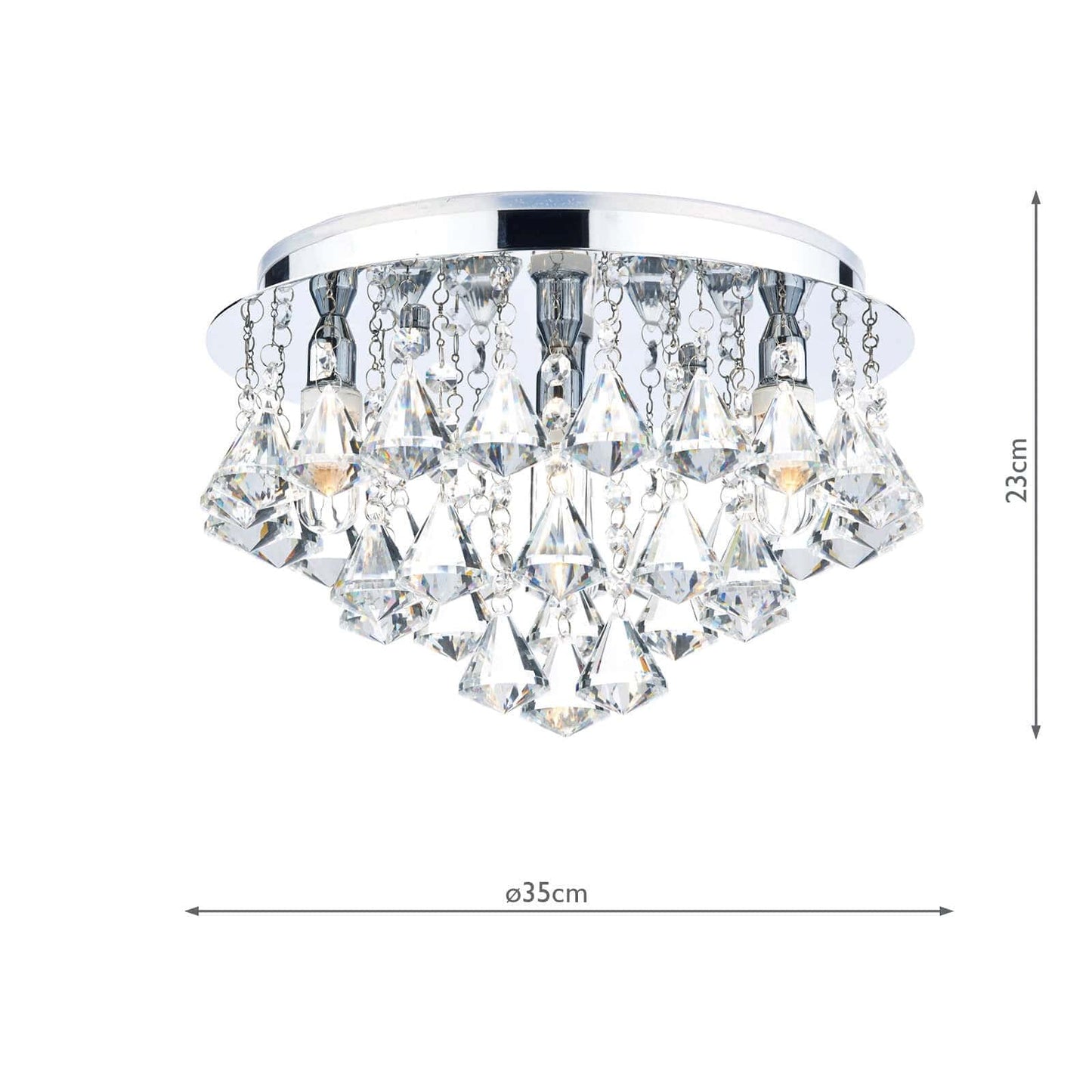 dar lighting Fringe Bathroom 4 Light Flush Polished Chrome IP44 FRI0450