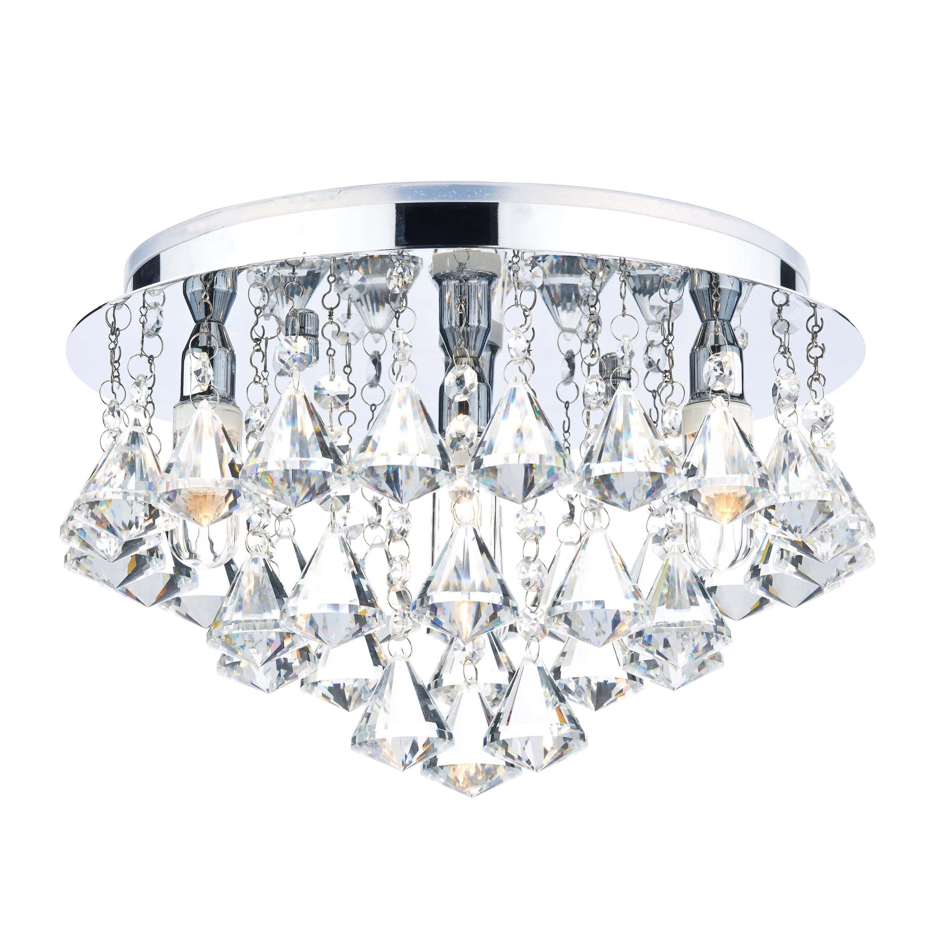 dar lighting Fringe Bathroom 4 Light Flush Polished Chrome IP44 FRI0450