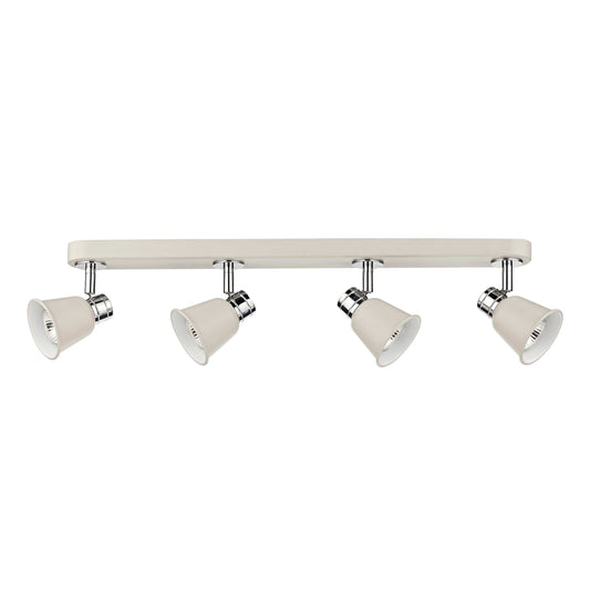 dar lighting Fry 4 Light Bar Spotlight Cream Polished Chrome FRY8433