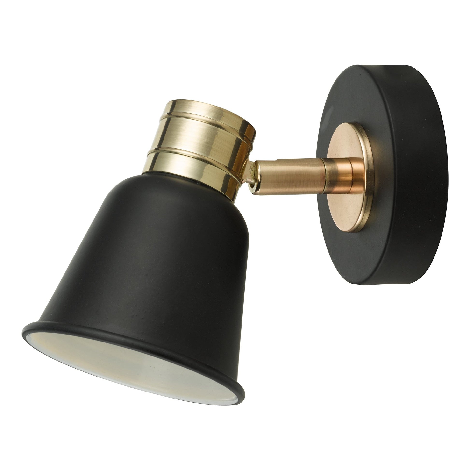 dar lighting Fry Single Wall Spotlight Black & Rose Gold FRY0754