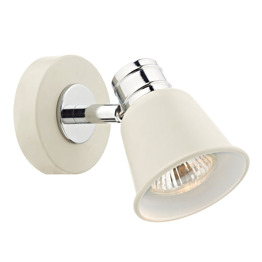 dar lighting Fry Single Wall Spotlight Cream Polished Chrome FRY0733