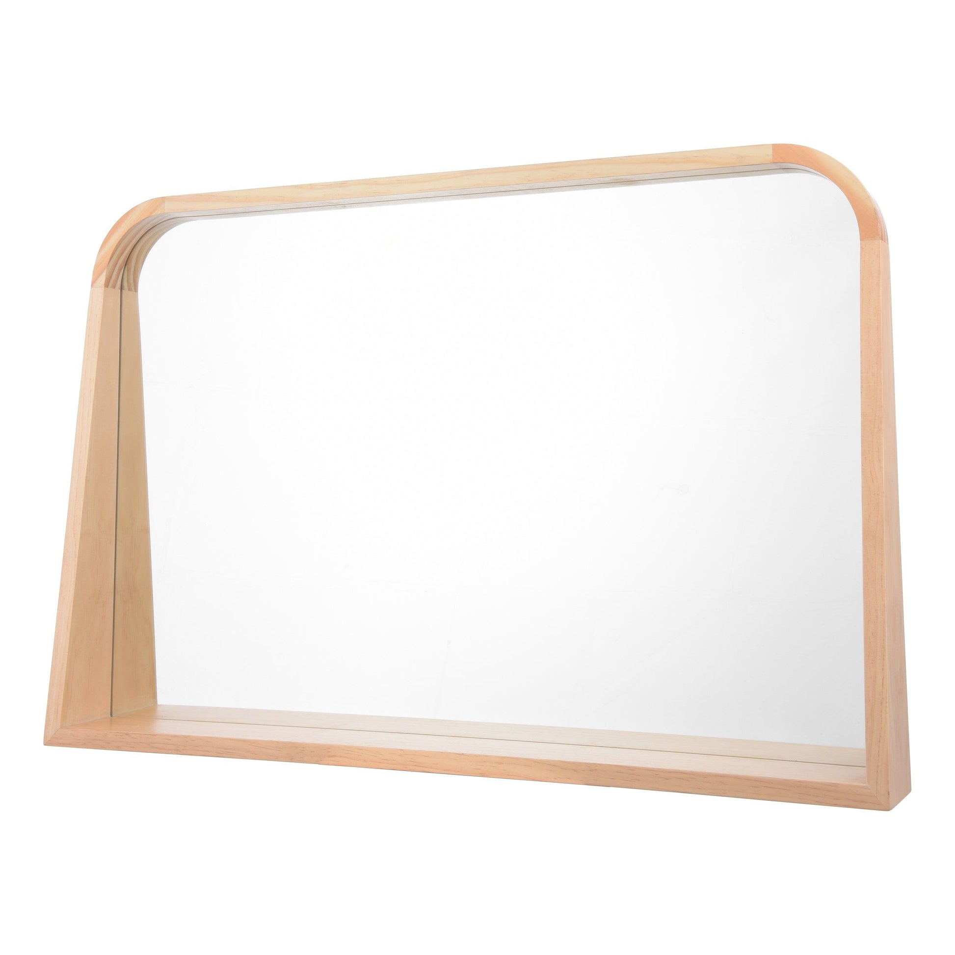 dar lighting Fulgencio Rectangle Mirror With Shelf Light Oak 60 X 90cm 002FUL9060