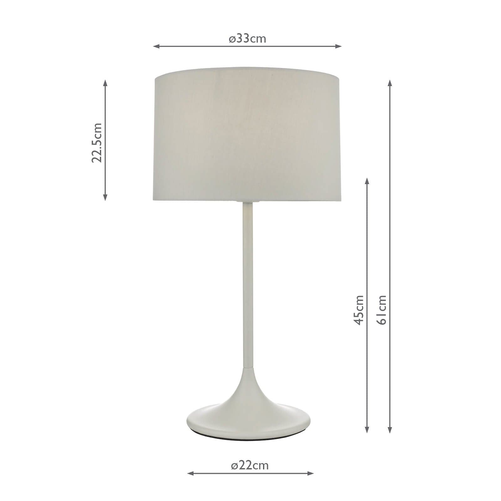 dar lighting Funchal Table Lamp Grey With Shade FUN4239