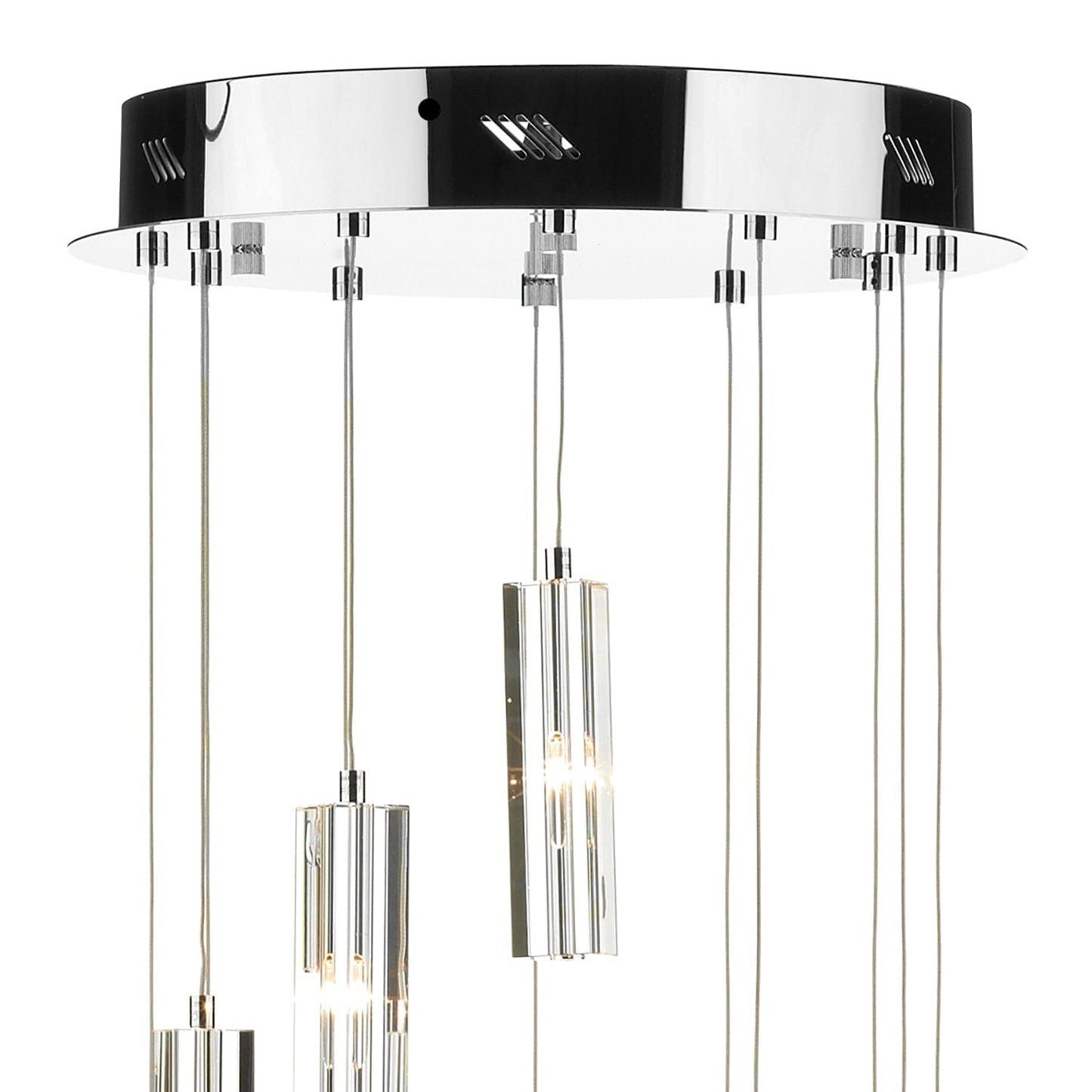 dar lighting Galileo 12 Light Cluster Pendant Polished Chrome Crystal LED GAL1250-LED