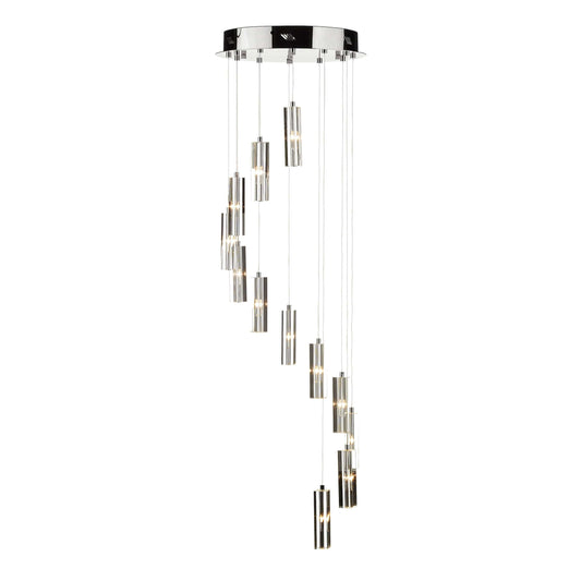 dar lighting Galileo 12 Light Cluster Pendant Polished Chrome Crystal LED GAL1250-LED