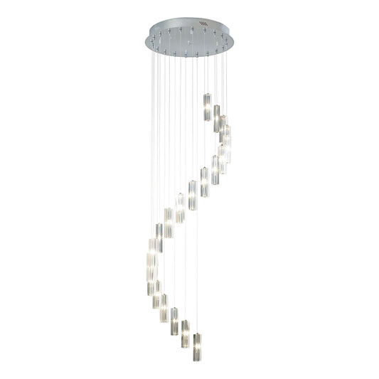 dar lighting Galileo 20 Light Cluster Pendant Polished Chrome Crystal LED - 2M Drop GAL3350-LED