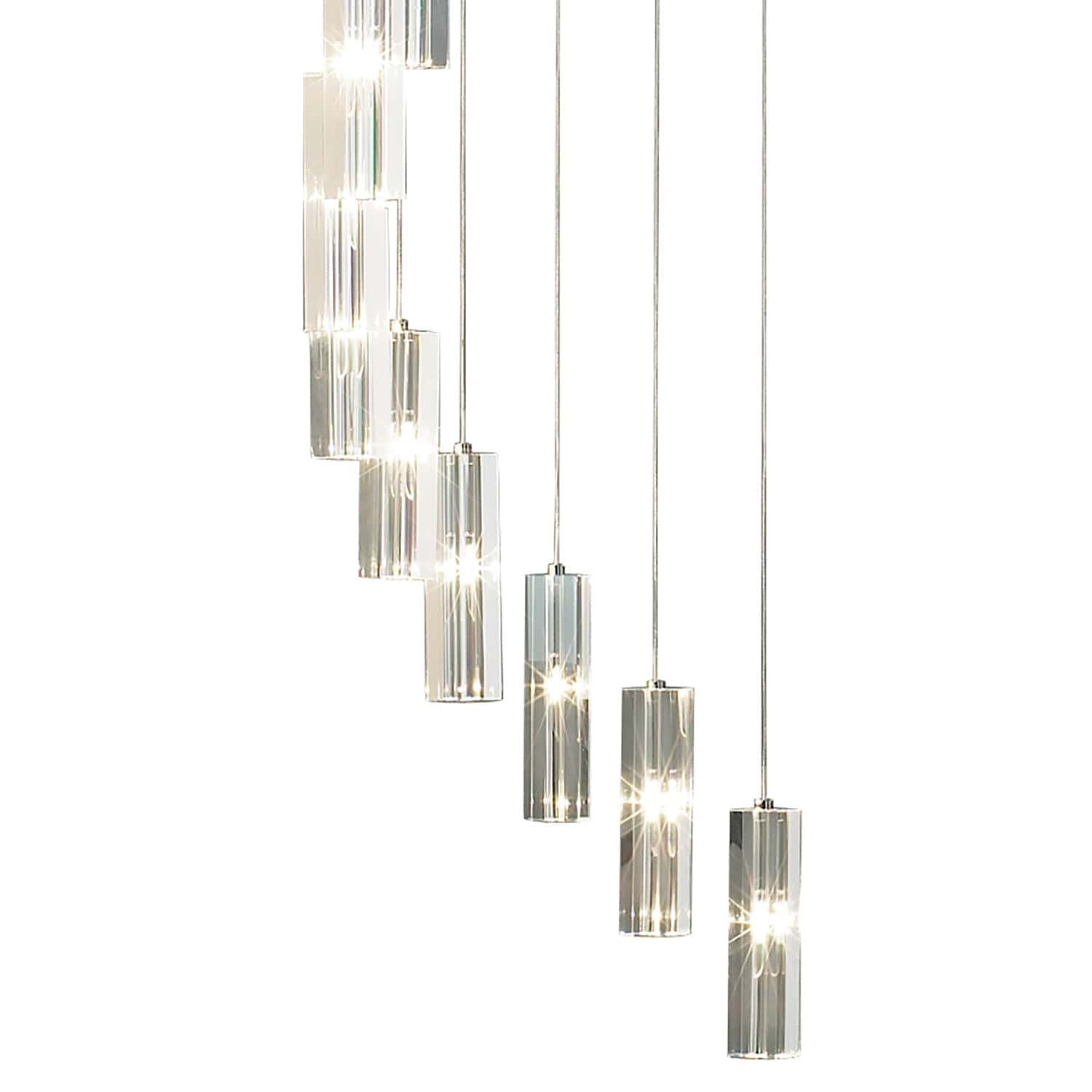 dar lighting Galileo 20 Light Cluster Pendant Polished Chrome Crystal LED - 2M Drop GAL3350-LED